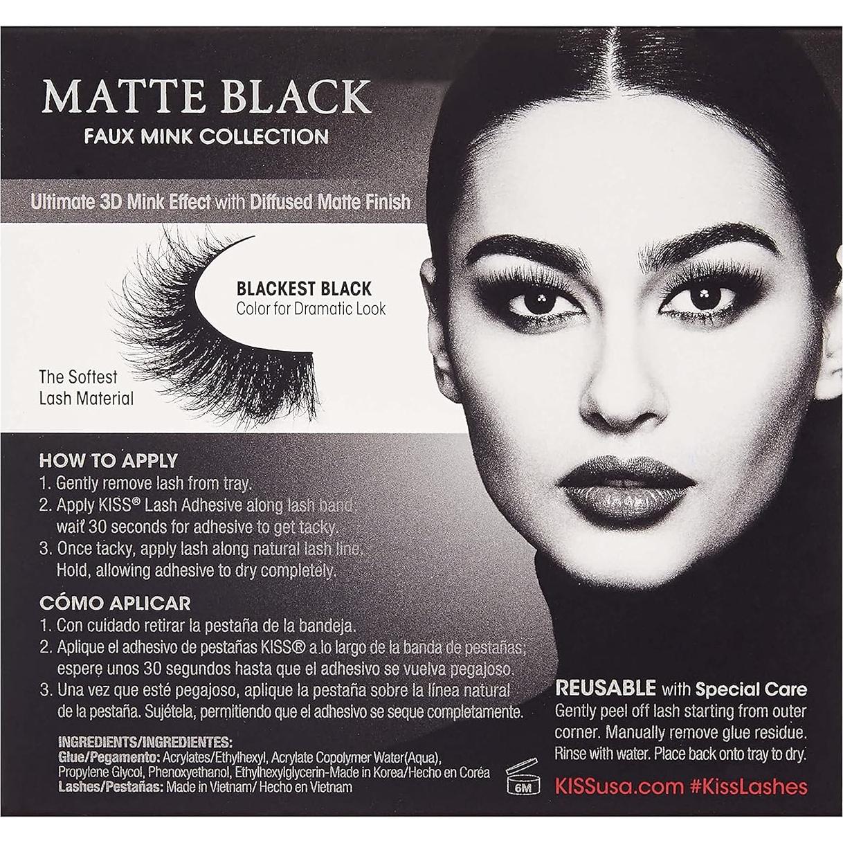 Pestañas Postizas KISS Lash Couture 3D Satinado Mate 16 mm