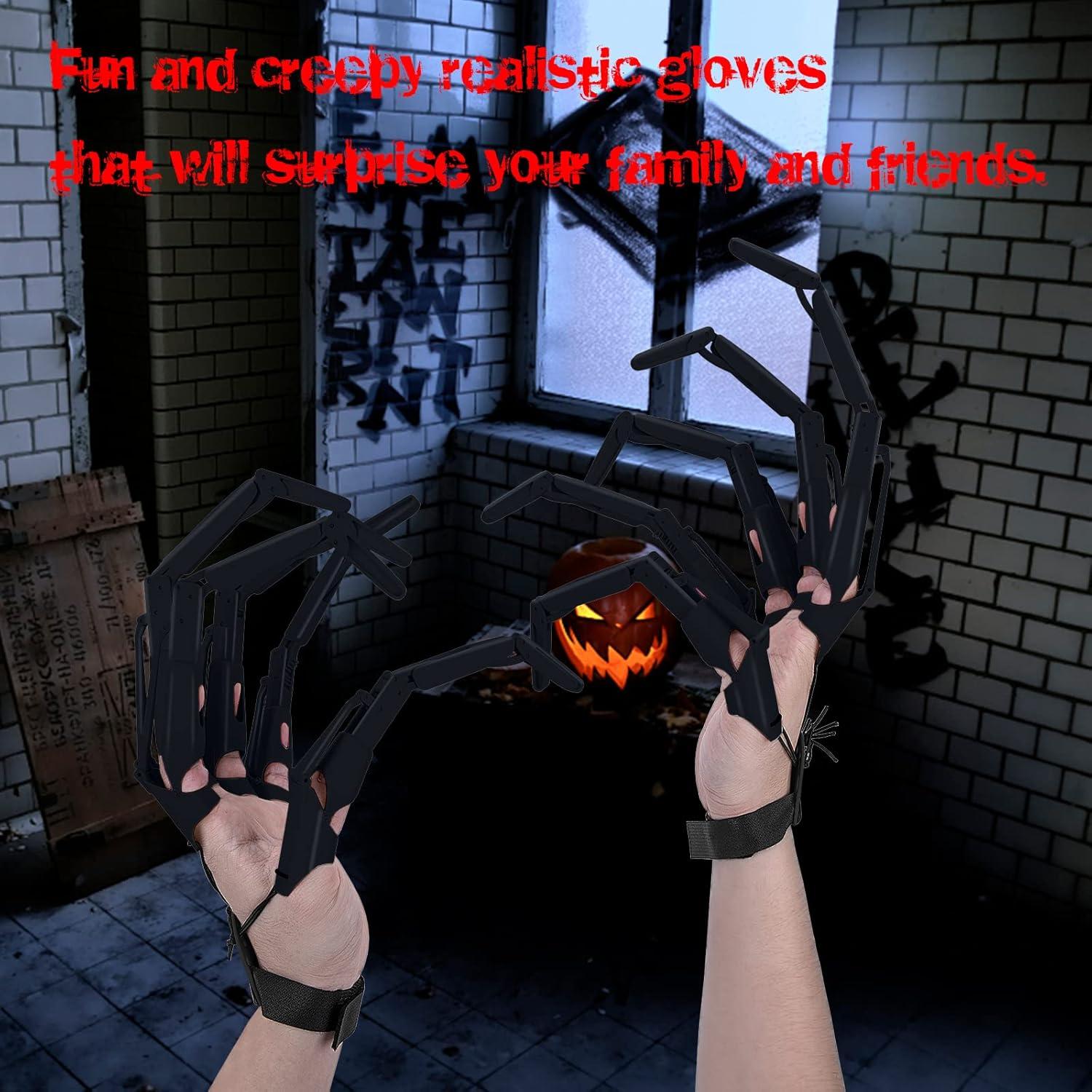 Dedo Articulado Halloween Moonoom - Guantes Flexibles Esqueléticos