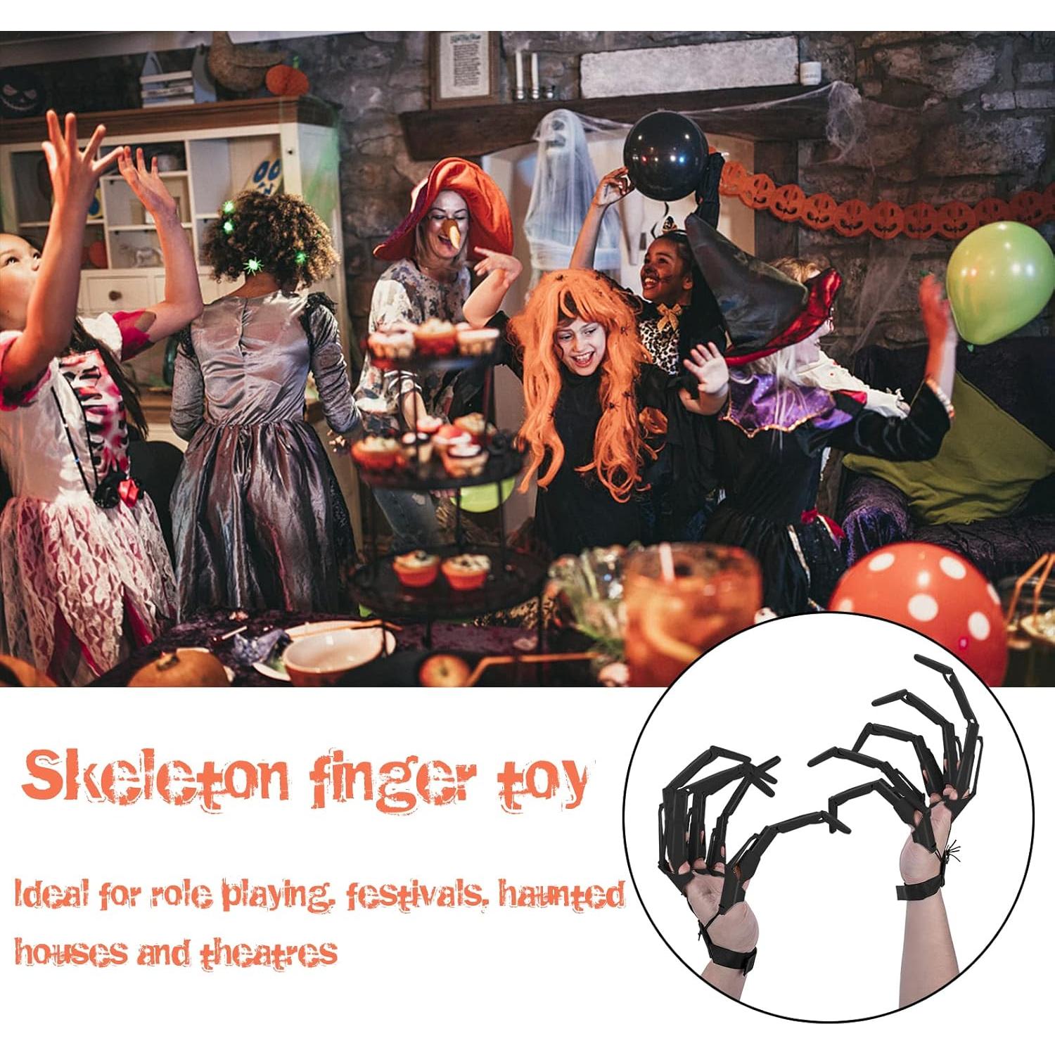 Dedo Articulado Halloween Moonoom - Guantes Flexibles Esqueléticos