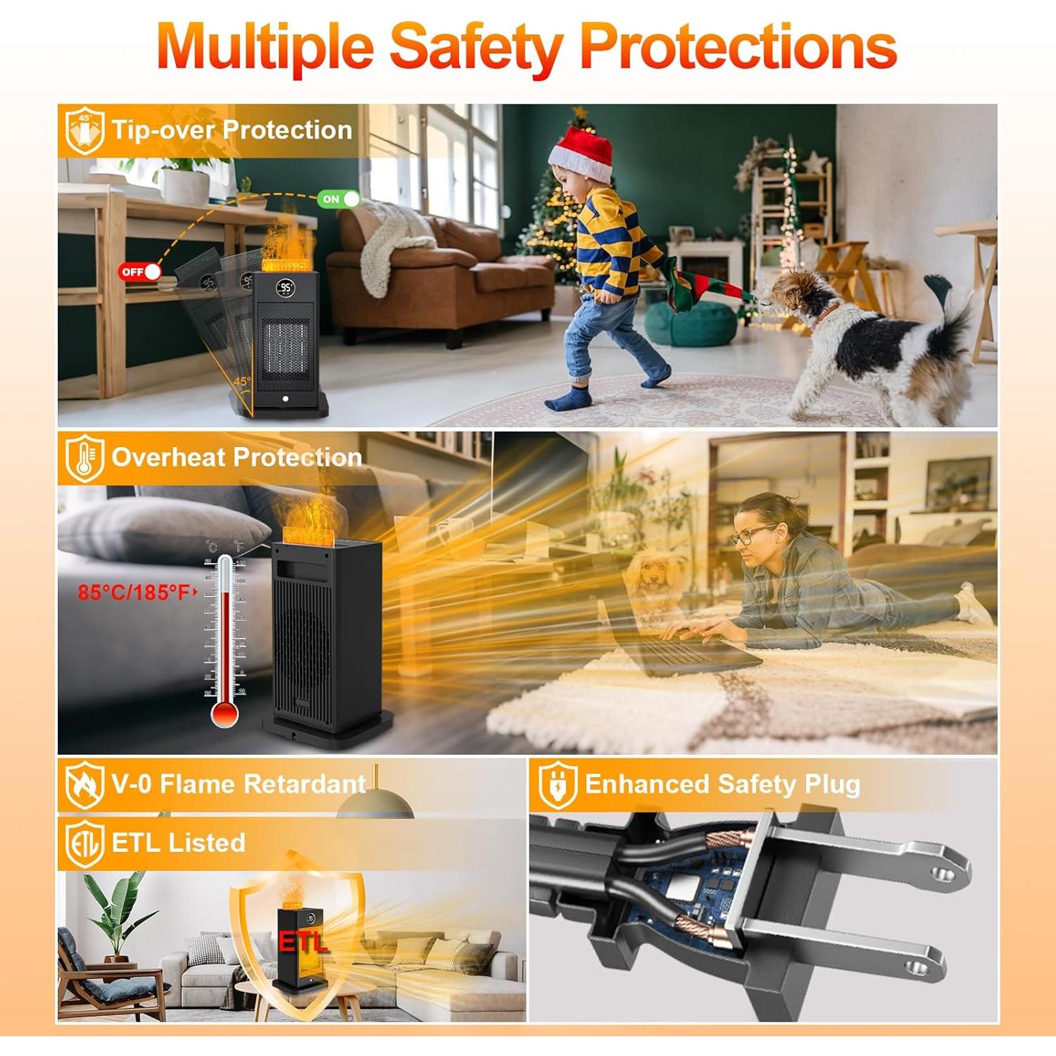 Calentador de Espacio Beautyfan 1500W con Humidificador y Oscilación