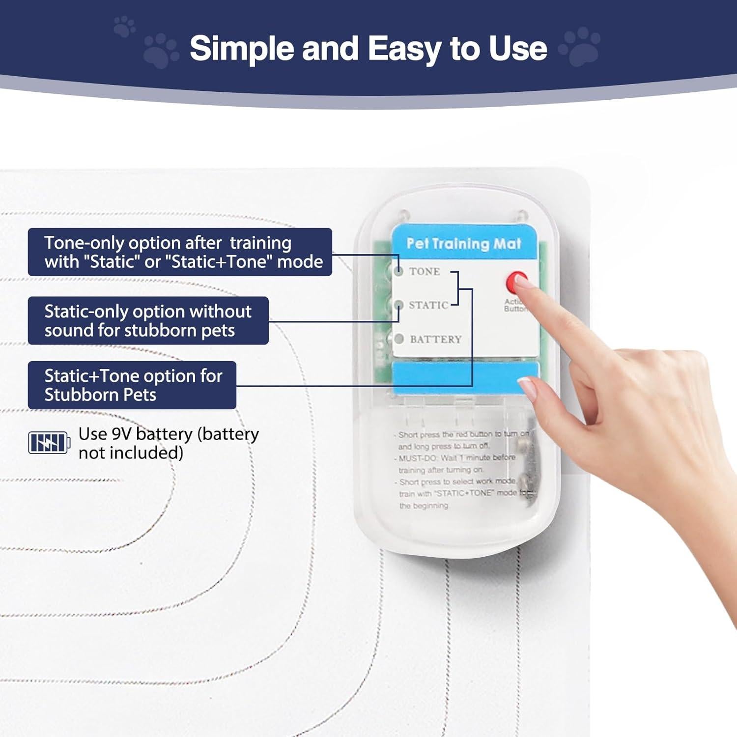 Alfombra de Choque PAPARELA 56x36cm para Entrenamiento de Mascotas