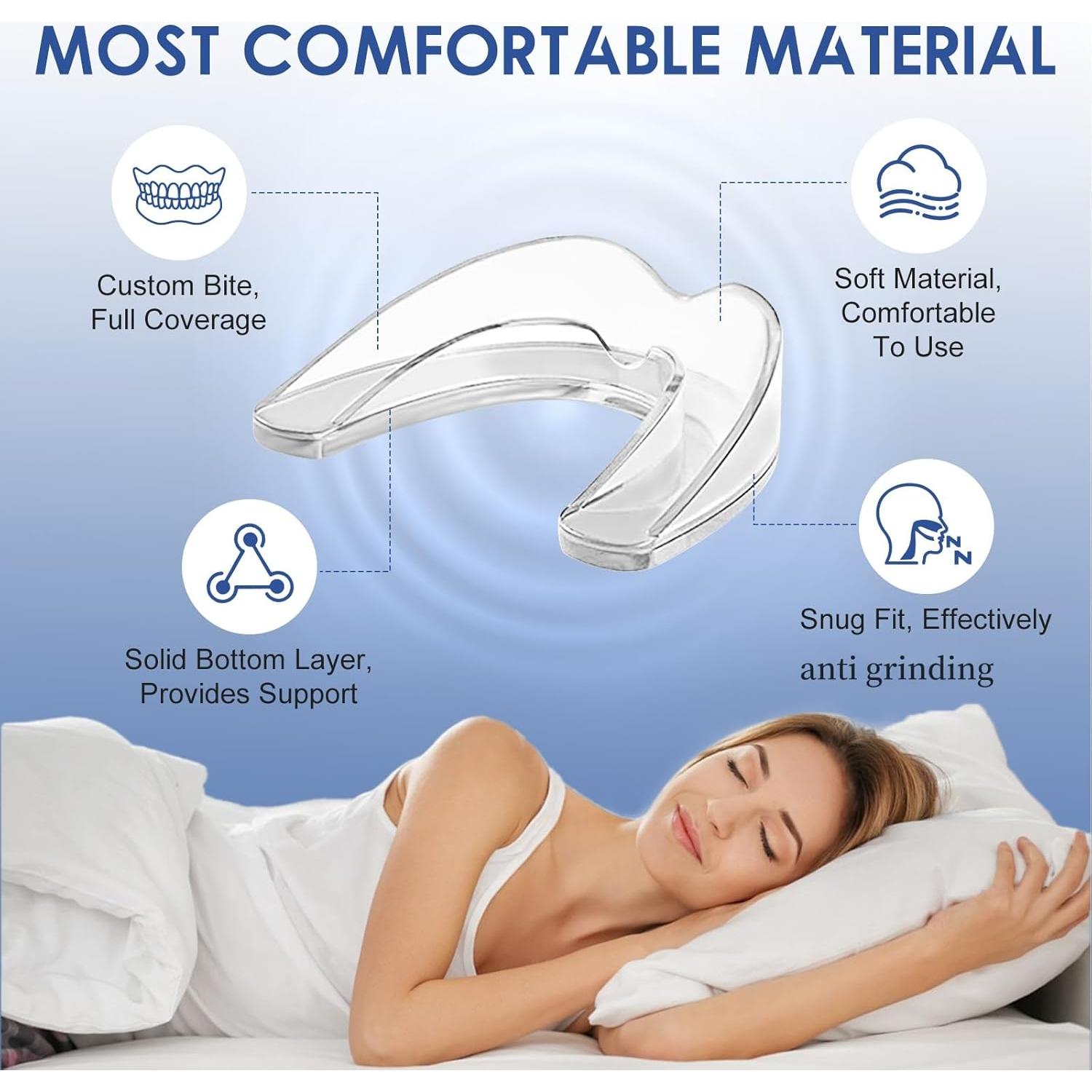 Protector Bucal Anti Grinding OHALEEP - 4 Piezas, Tamaños Grande y Pequeño