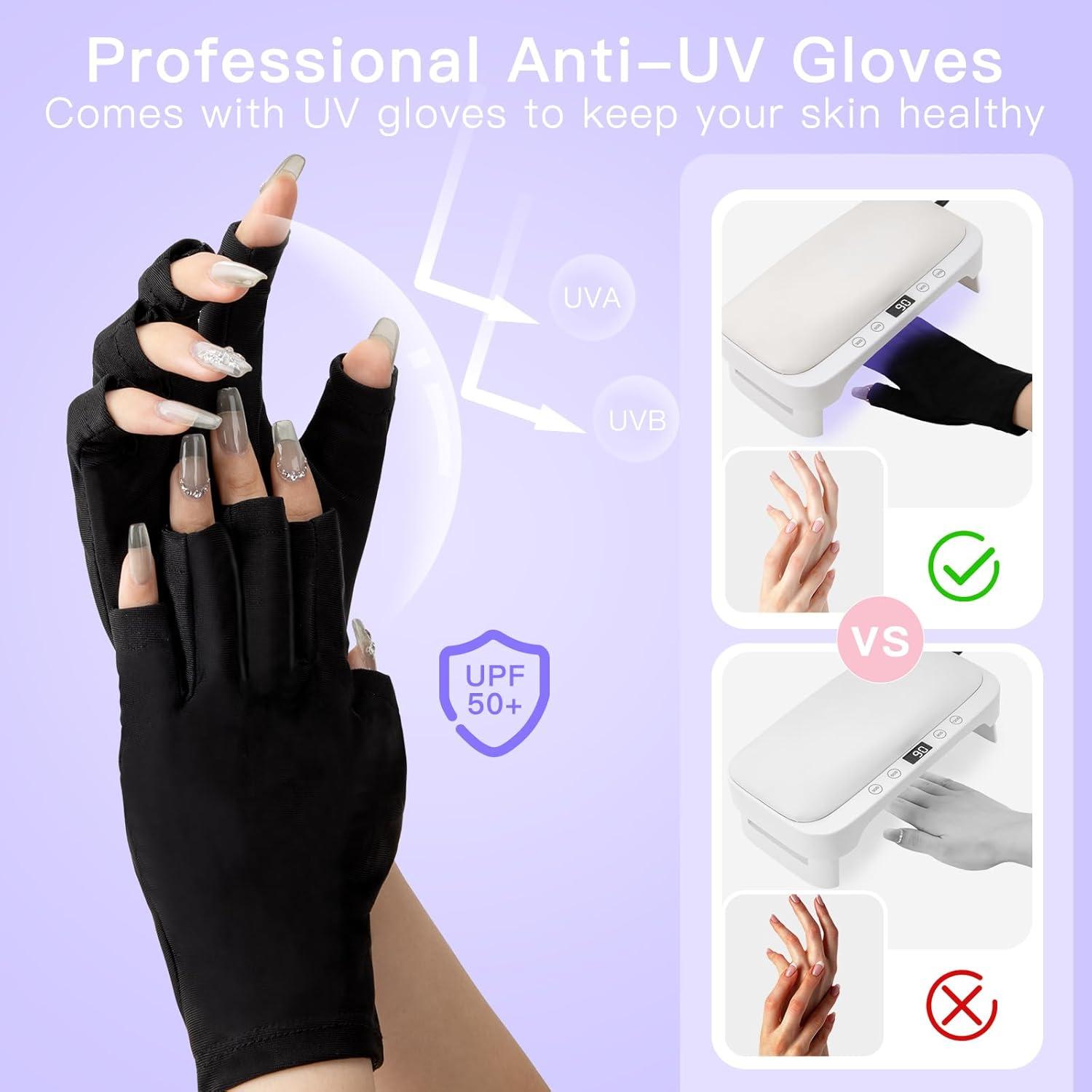Lámpara de Uñas UV Madenia con Reposabrazos y Guantes, 25cm