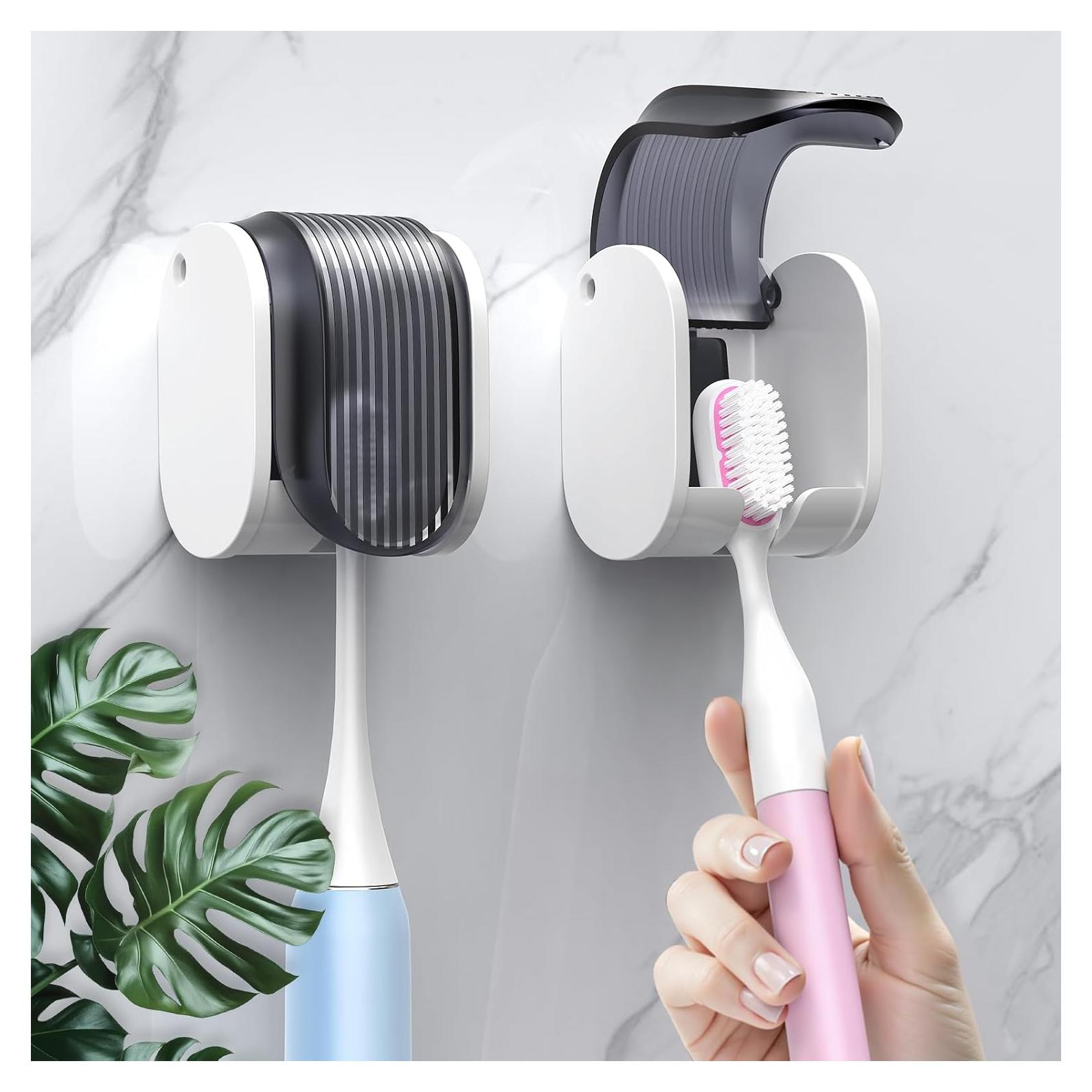 Soporte para Cepillos de Dientes LUWUIDEN 2 Pcs Gris Impermeable