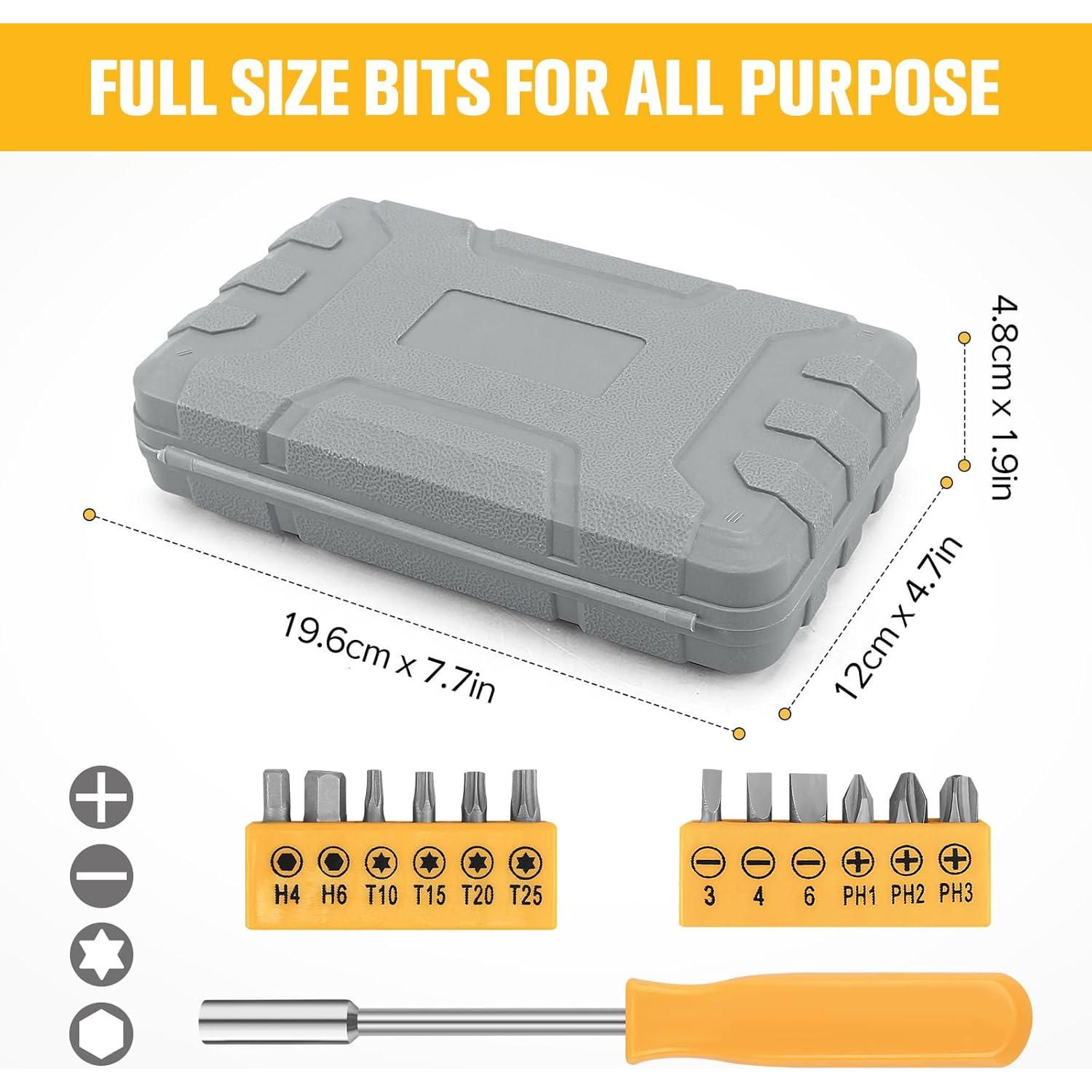 Kit de Herramientas Manuales TesQita 24 Piezas Amarillo