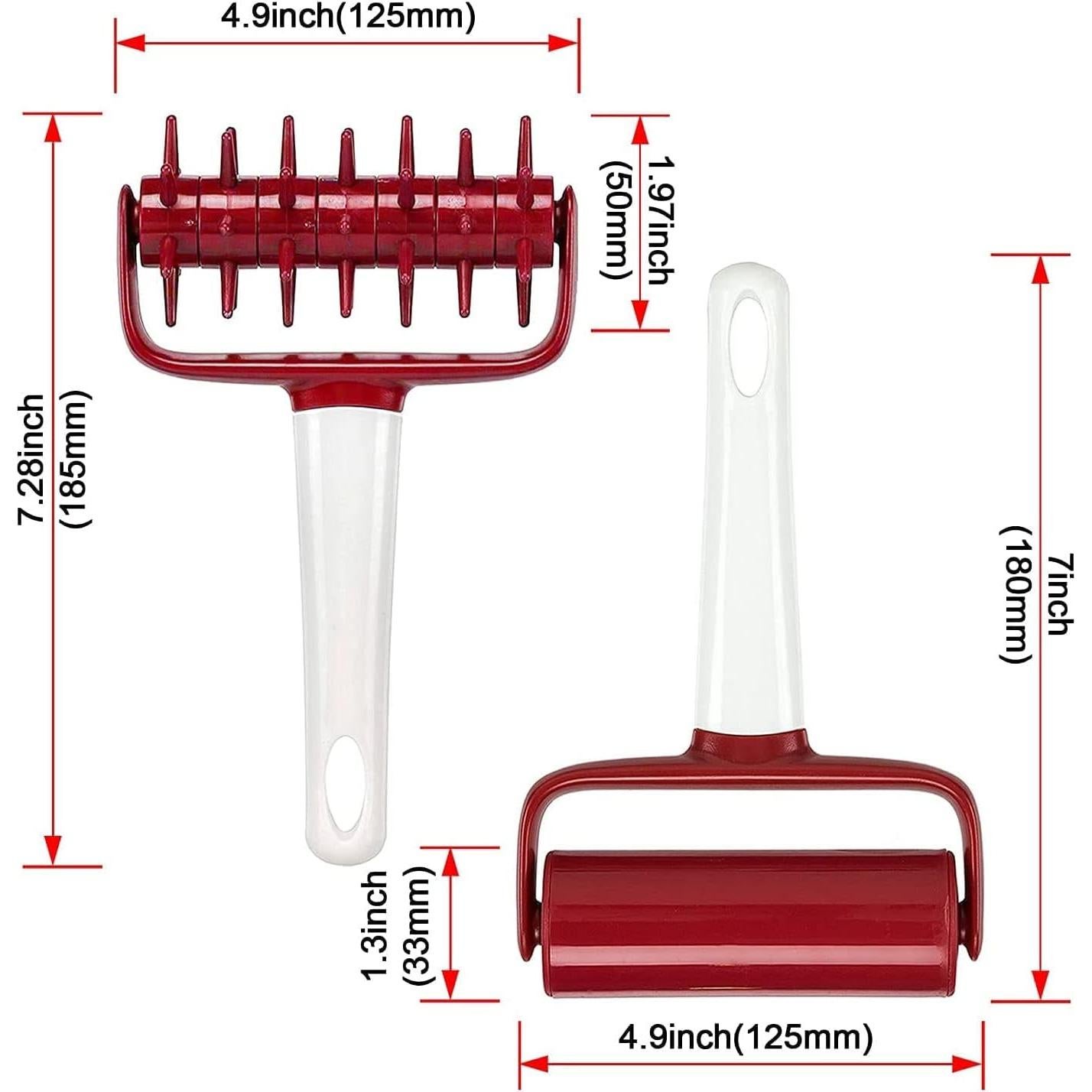 Juego de Herramientas para Pizza Qitdathn 3 Piezas - Rodillo, Docker y Cortador