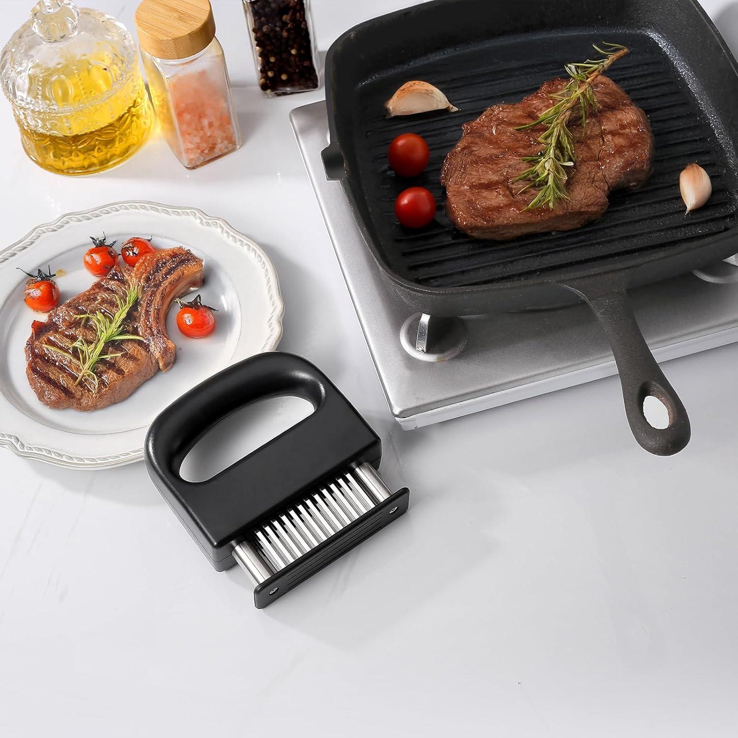 Ablandador de Carne MANJIA Acero Inoxidable 48 Cuchillas