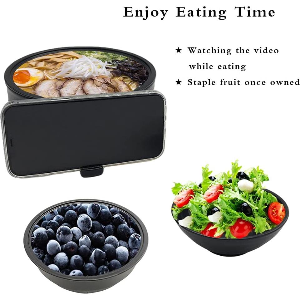 Juego de Tazones de Ramen Lshfwn 3 Piezas Negro 1000ml