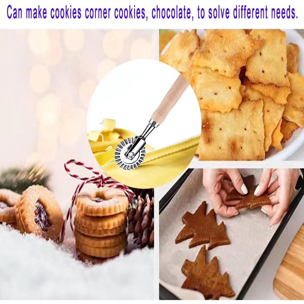 Cortador de Rueda para Pastelería MTOMDY 17 cm Mango Madera