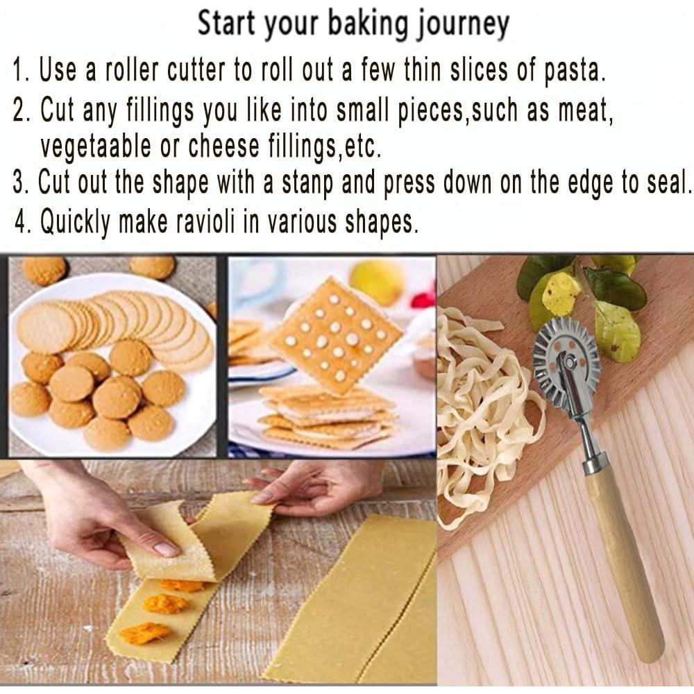 Cortador de Rueda para Pastelería MTOMDY 17 cm Mango Madera