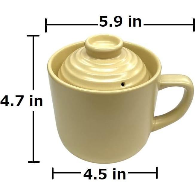 Cocedor de Arroz Microondas Daiso 1 Taza Cerámica Beige