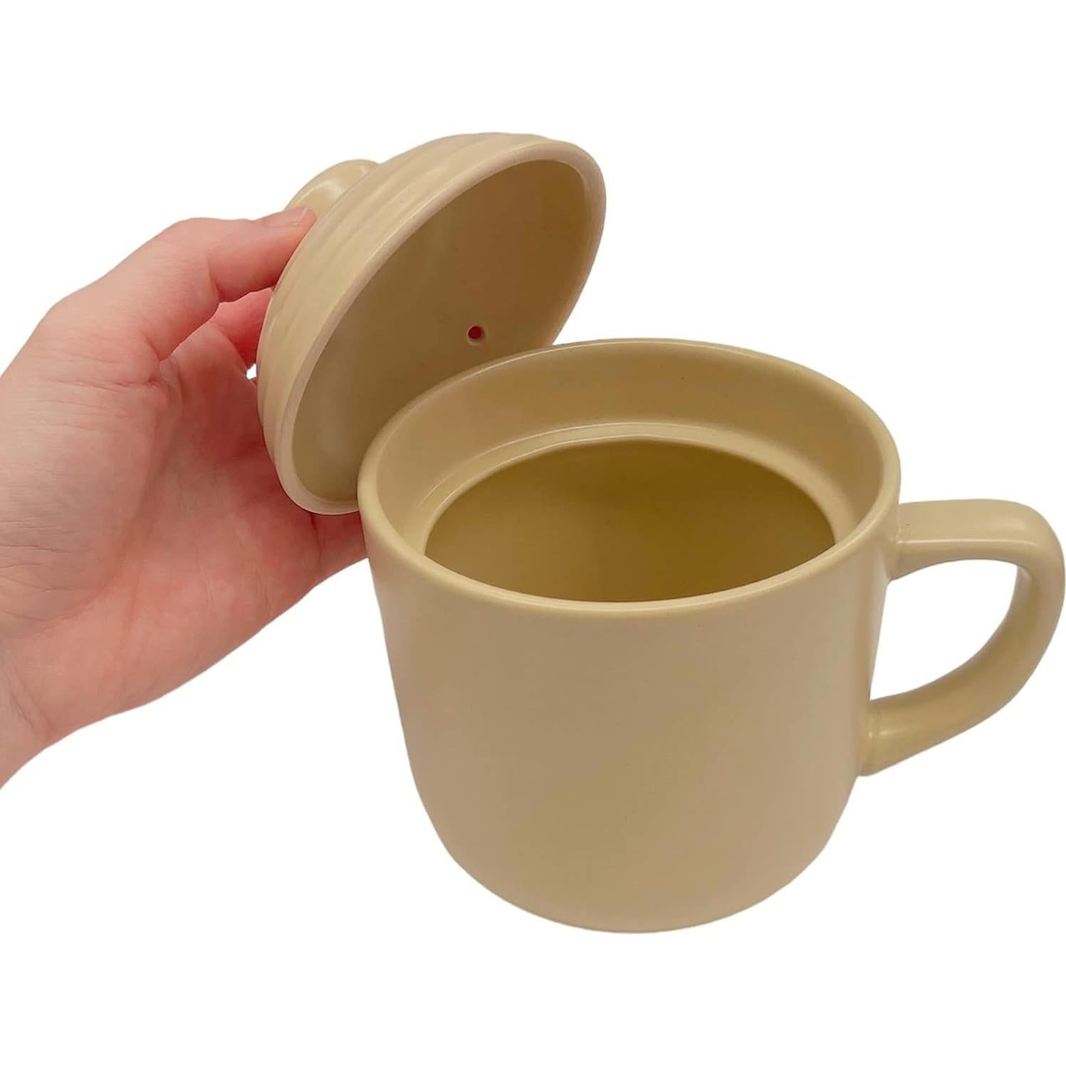 Cocedor de Arroz Microondas Daiso 1 Taza Cerámica Beige