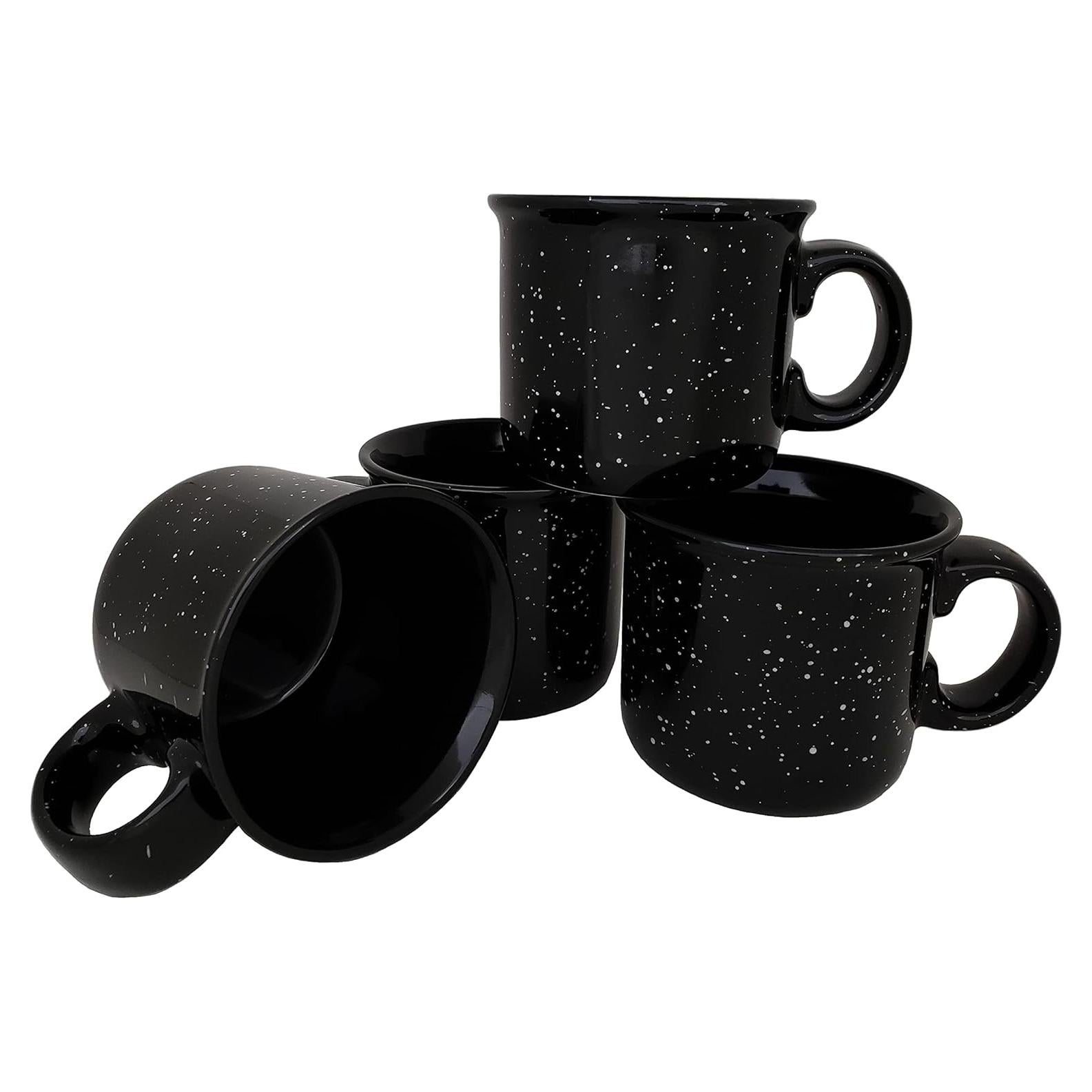Set de 4 tazas de cerámica negra 396ml Essential Drinkware