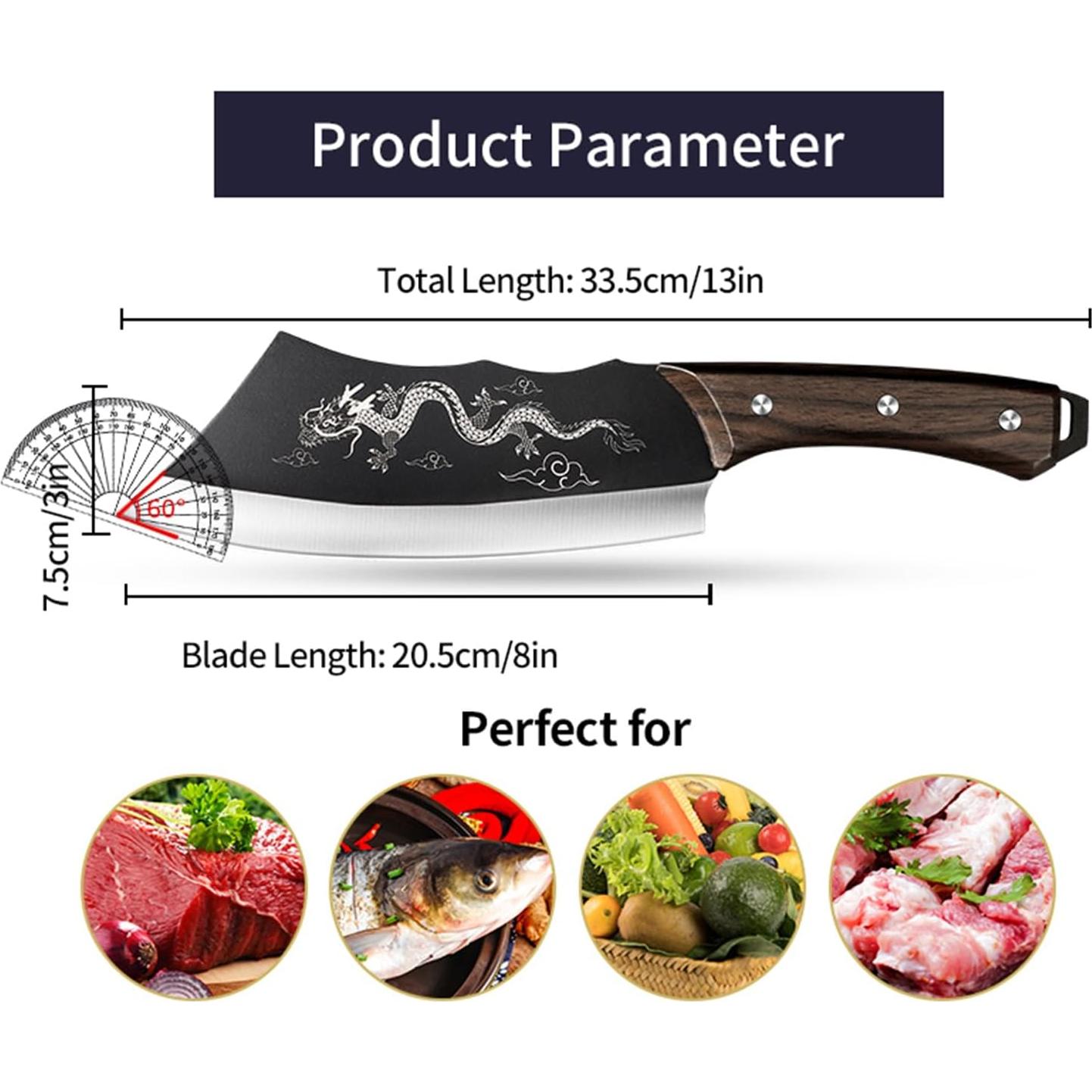 Cuchillo de Carnicero Plys 20.32 cm Acero Inoxidable con Funda