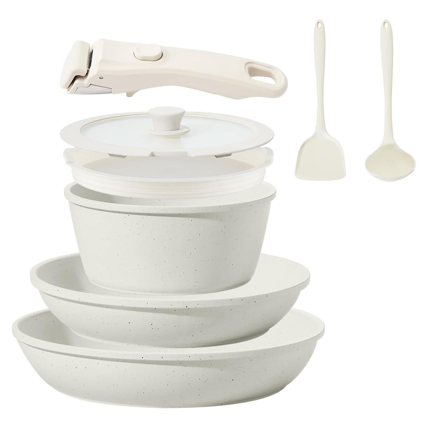 Juego de Utensilios de Cocina BECIGAR 8 Piezas Cerámica Antiadh.