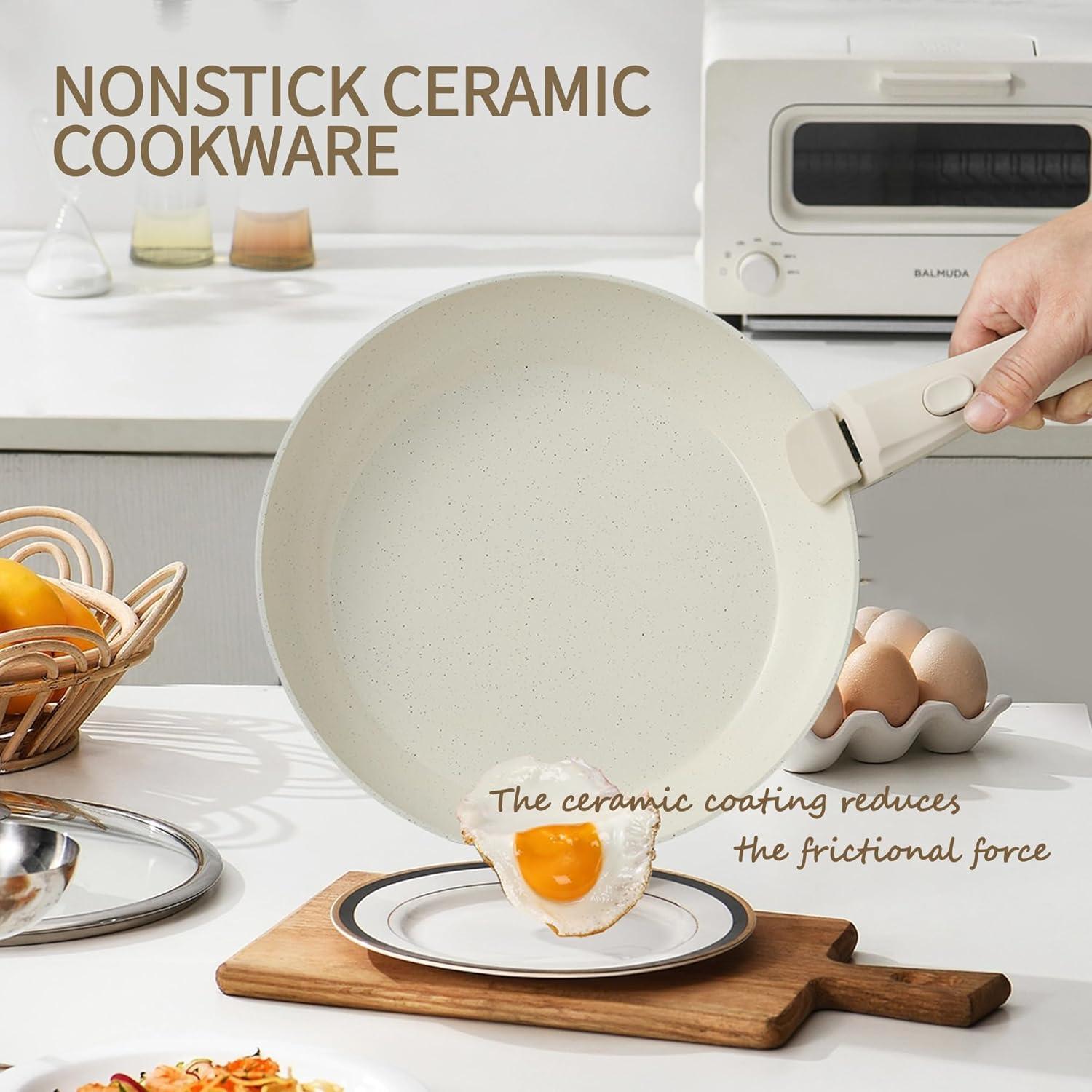 Juego de Utensilios de Cocina BECIGAR 8 Piezas Cerámica Antiadh.