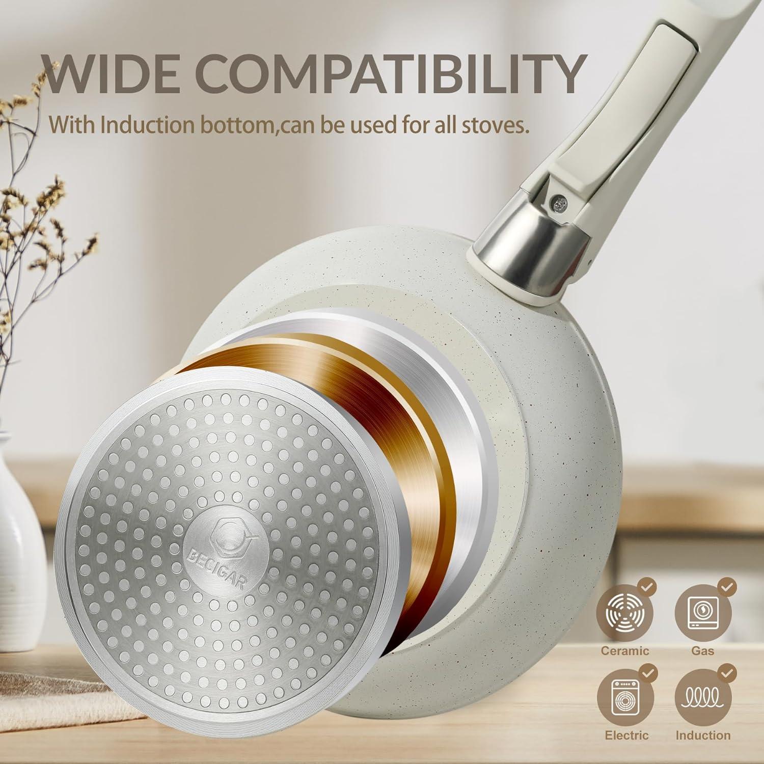 Juego de Utensilios de Cocina BECIGAR 8 Piezas Cerámica Antiadh.