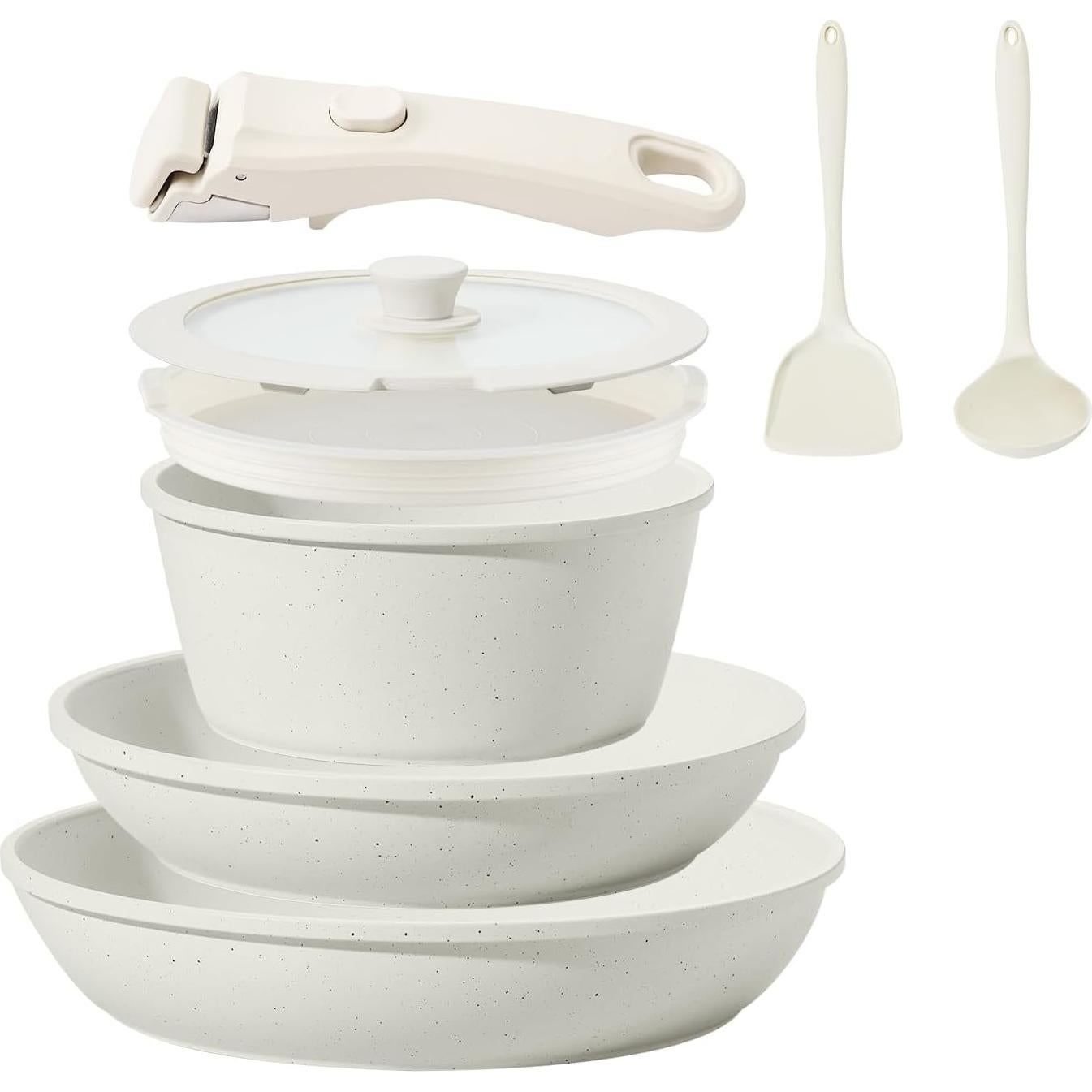 Juego de Utensilios de Cocina BECIGAR 8 Piezas Cerámica Antiadh.