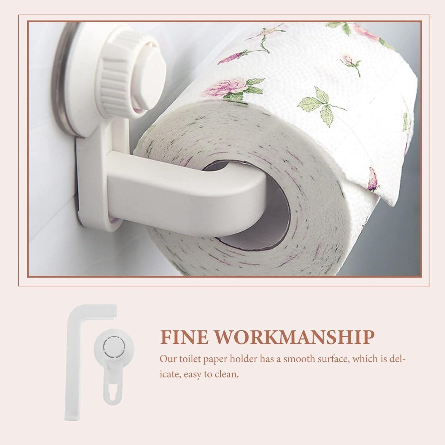 Soporte de Papel Higiénico de Ventosa Operitacx Blanco ABS