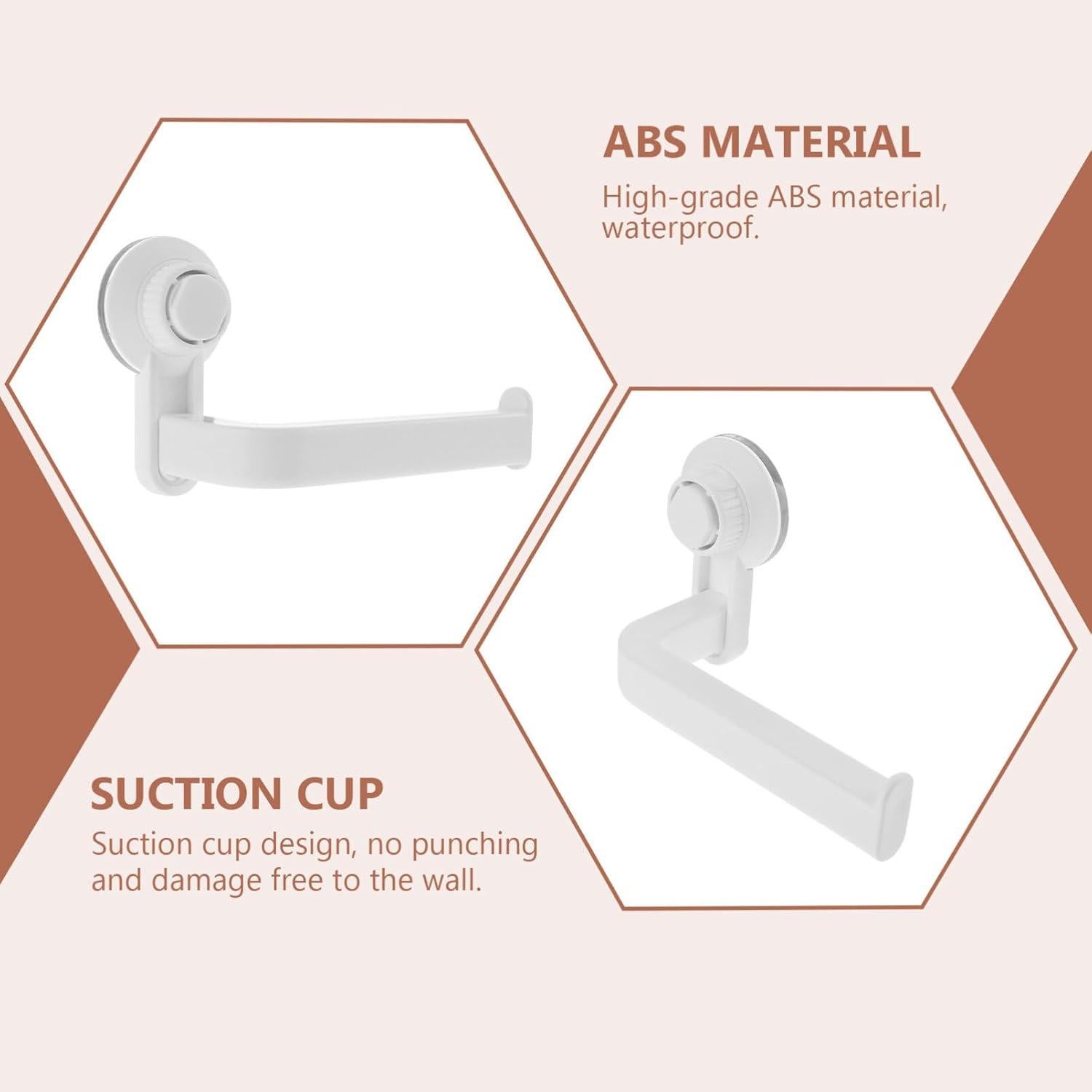 Soporte de Papel Higiénico de Ventosa Operitacx Blanco ABS