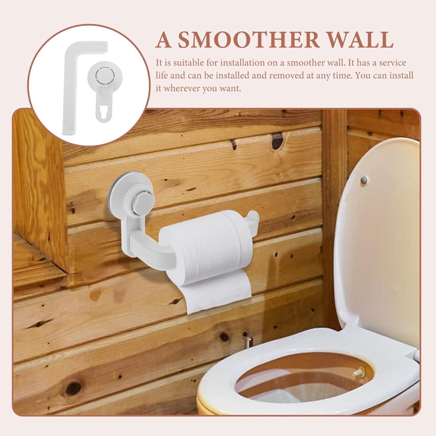 Soporte de Papel Higiénico de Ventosa Operitacx Blanco ABS