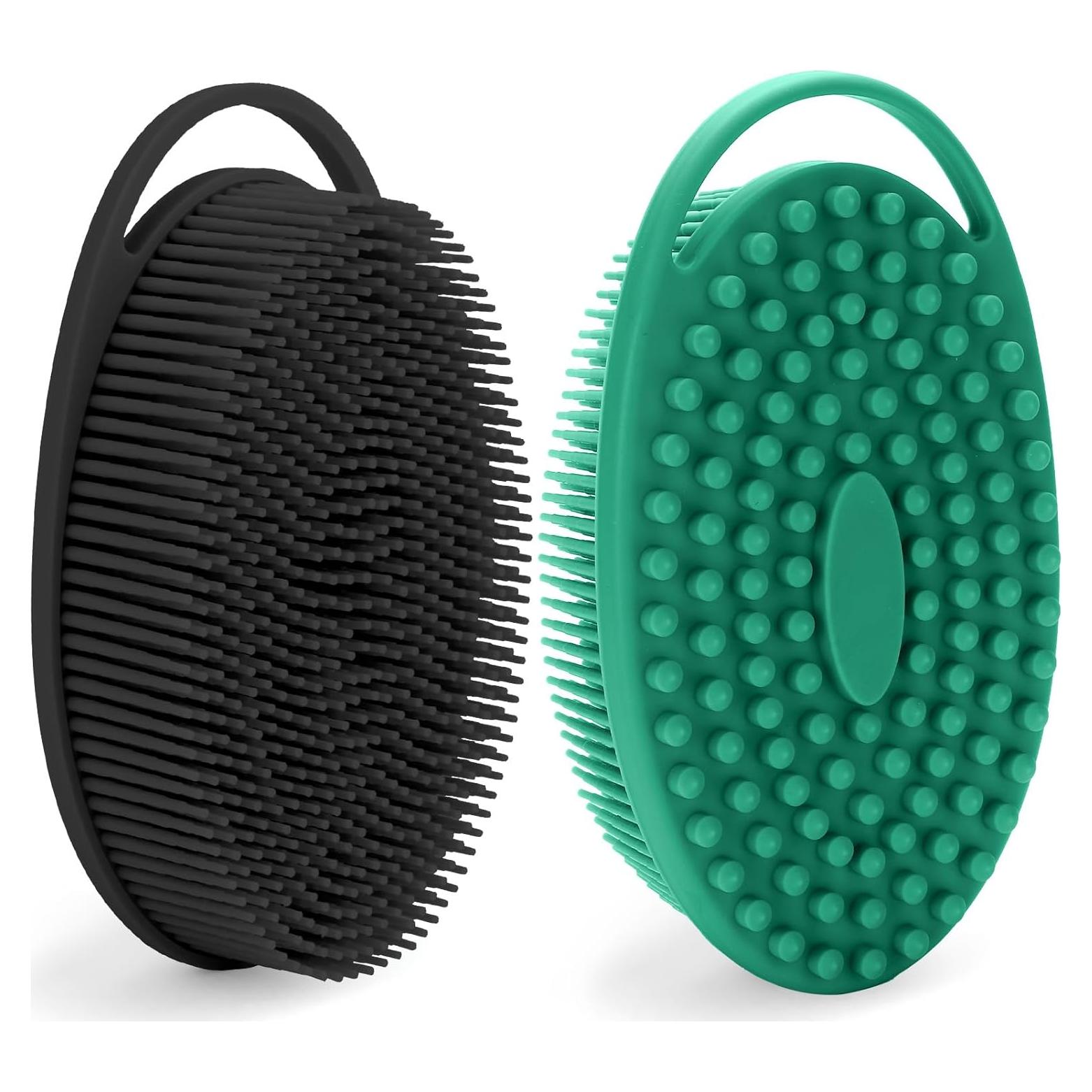 Exfoliante de Cuerpo de Silicona iDTogAoE 2PCS Negro y Verde