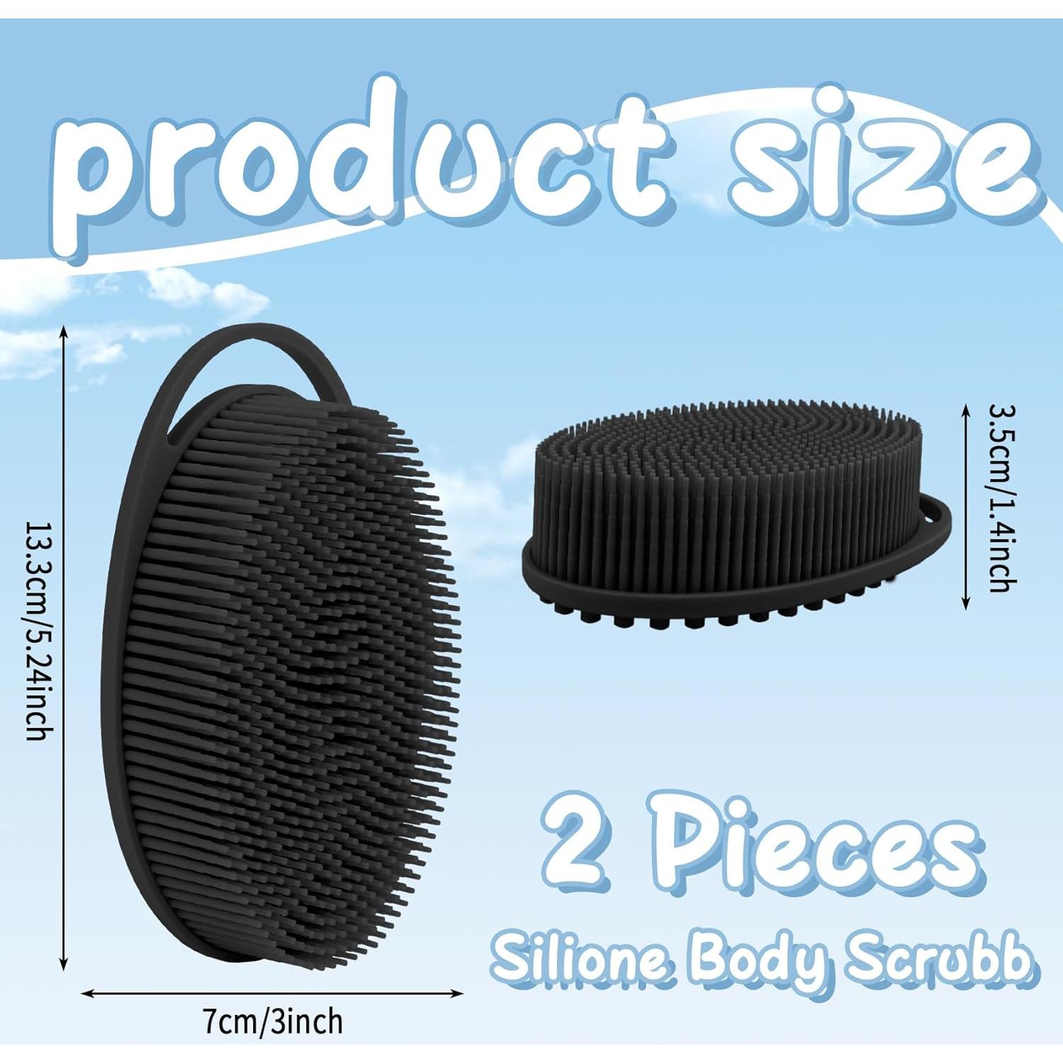 Exfoliante de Cuerpo de Silicona iDTogAoE 2PCS Negro y Verde