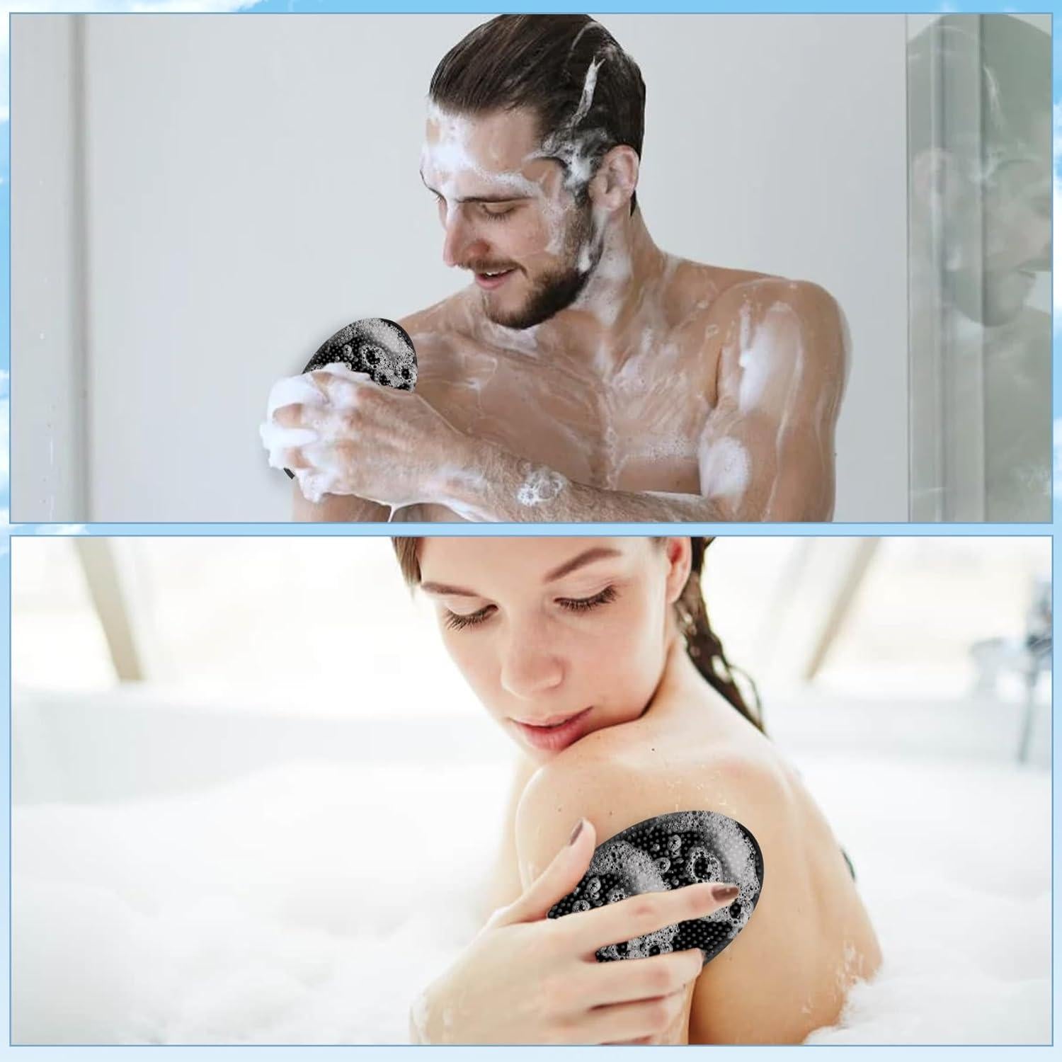 Exfoliante de Cuerpo de Silicona iDTogAoE 2PCS Negro y Verde