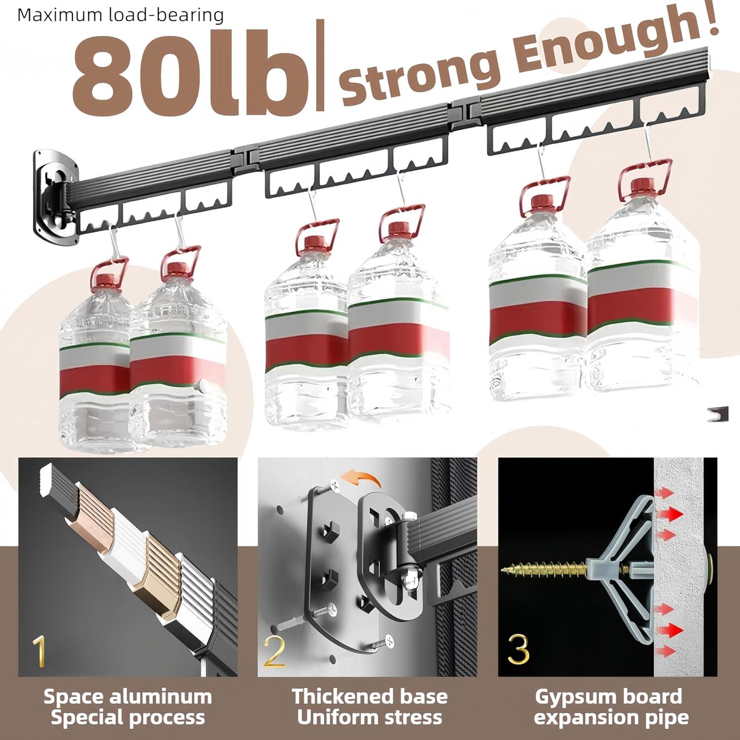 Estante de Secado Plegable Puixieom Gris 36.3 kg Montaje Pared