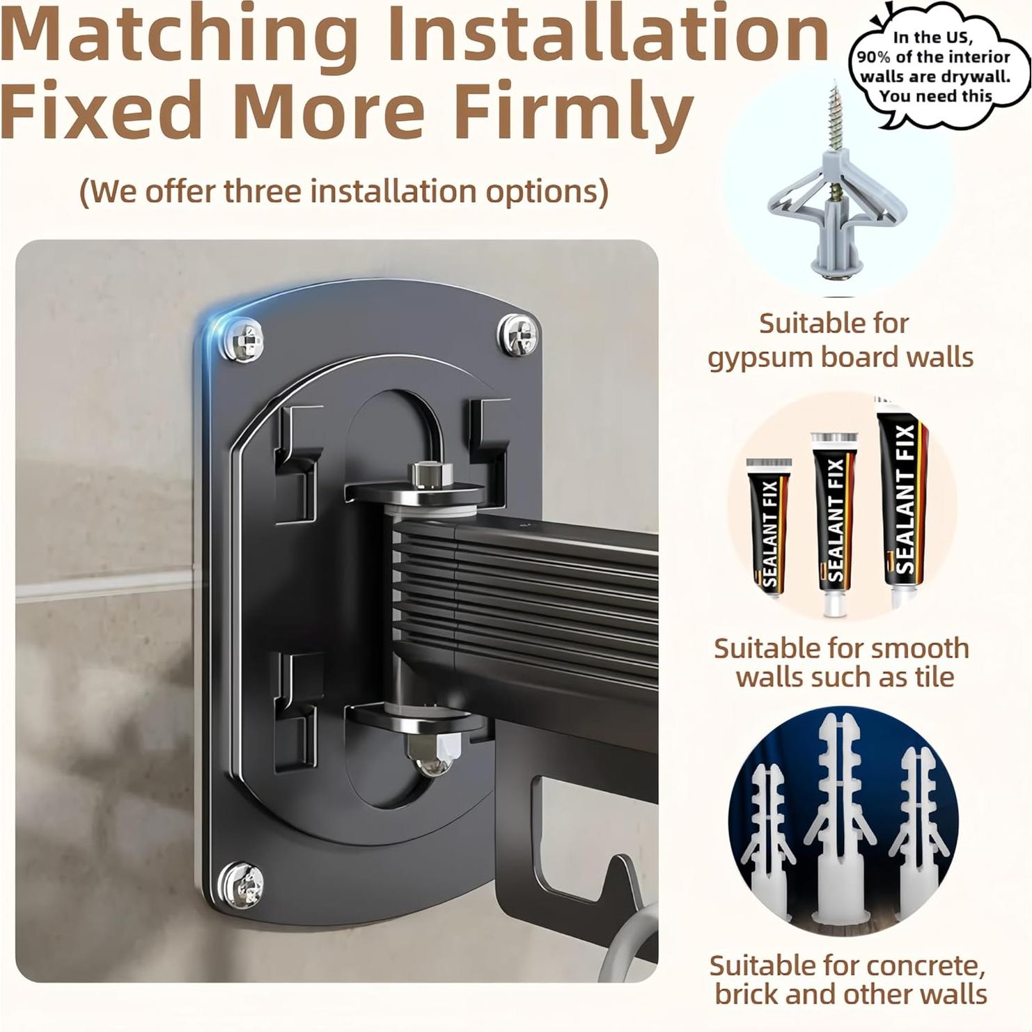 Estante de Secado Plegable Puixieom Gris 36.3 kg Montaje Pared