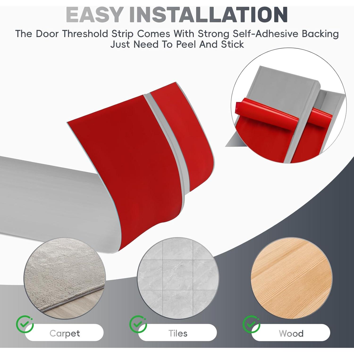 Umbral de transición de vinilo autoadhesivo EaseInstall 182.88 cm Gris