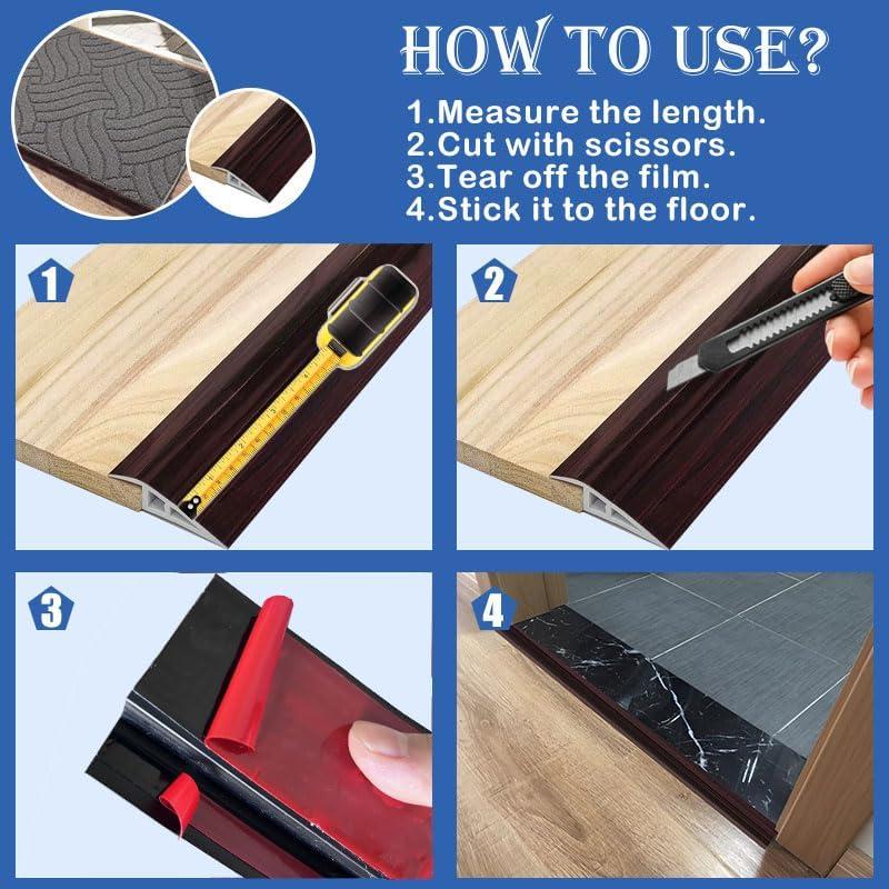 Umbral de transición de vinilo autoadhesivo EaseInstall 182.88 cm Gris