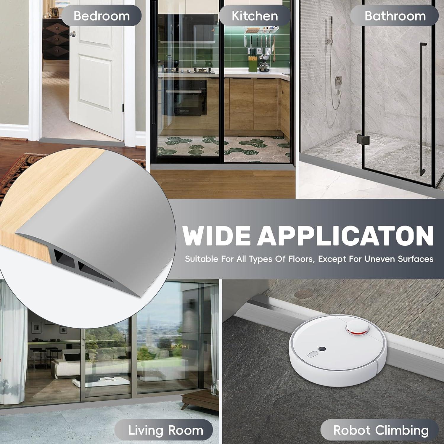 Umbral de transición de vinilo autoadhesivo EaseInstall 182.88 cm Gris