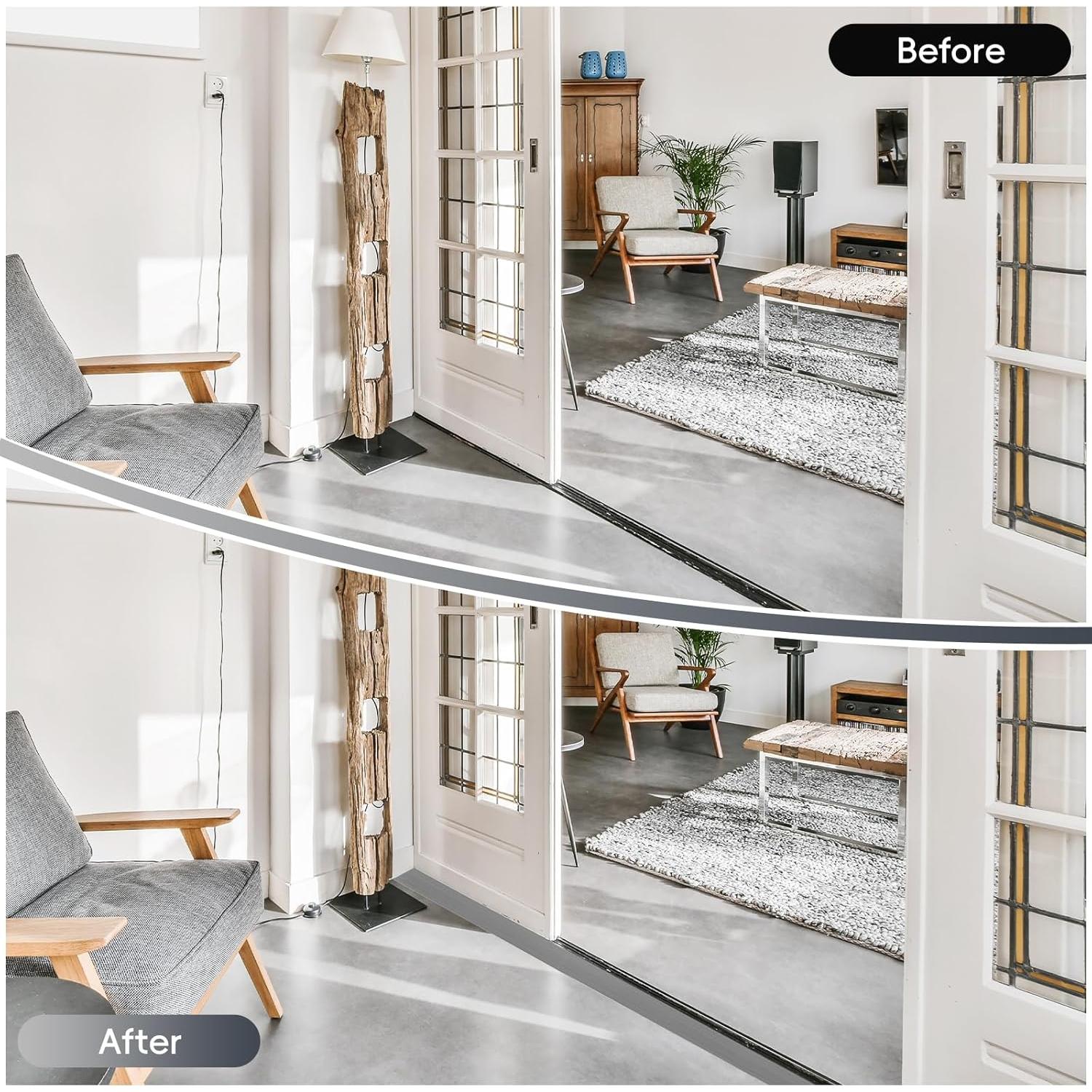 Umbral de transición de vinilo autoadhesivo EaseInstall 182.88 cm Gris