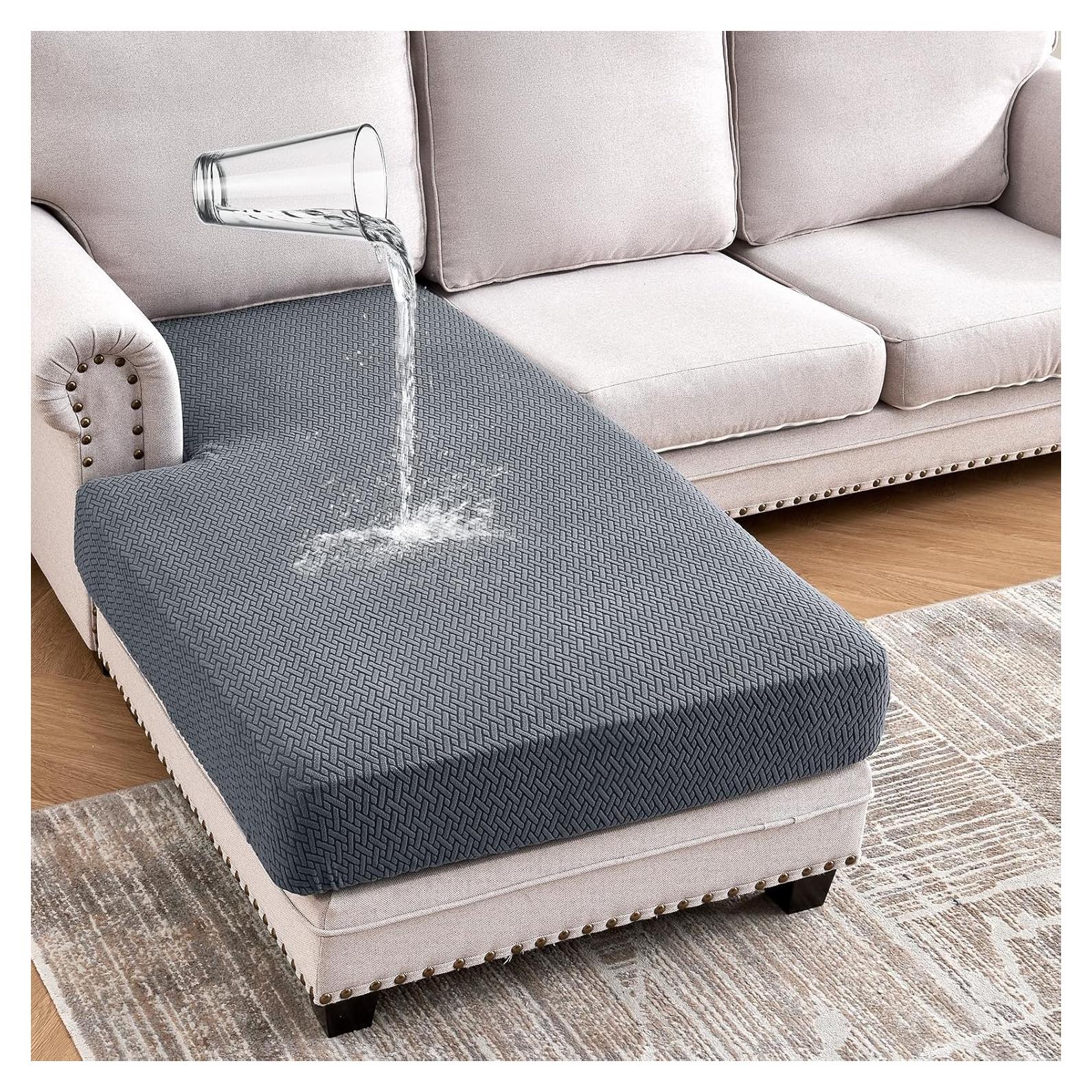 Funda de Sofá Impermeable Warmstar 1 Chaise Gris Oscuro