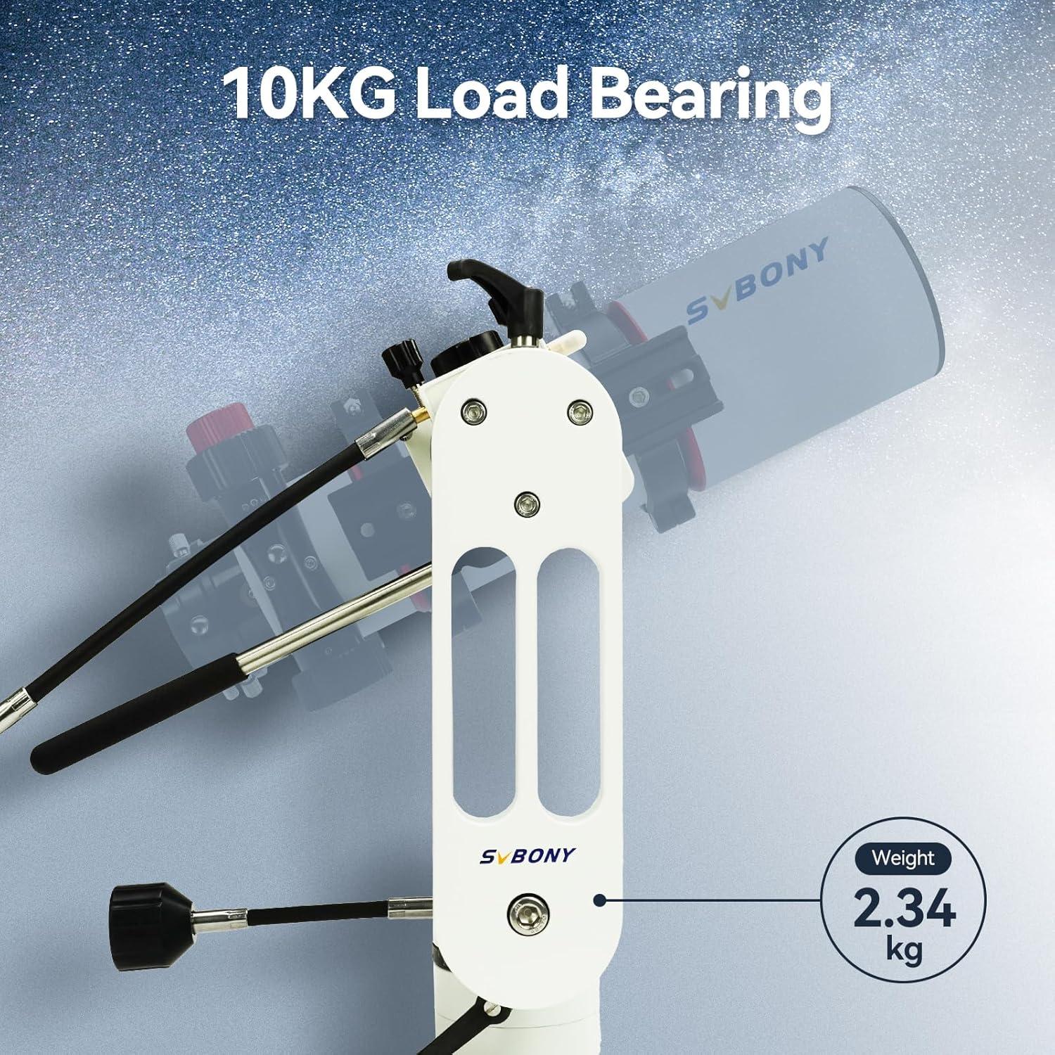 Soporte Altazimut SVBONY SV225, Capacidad 10kg, Ajuste Fino