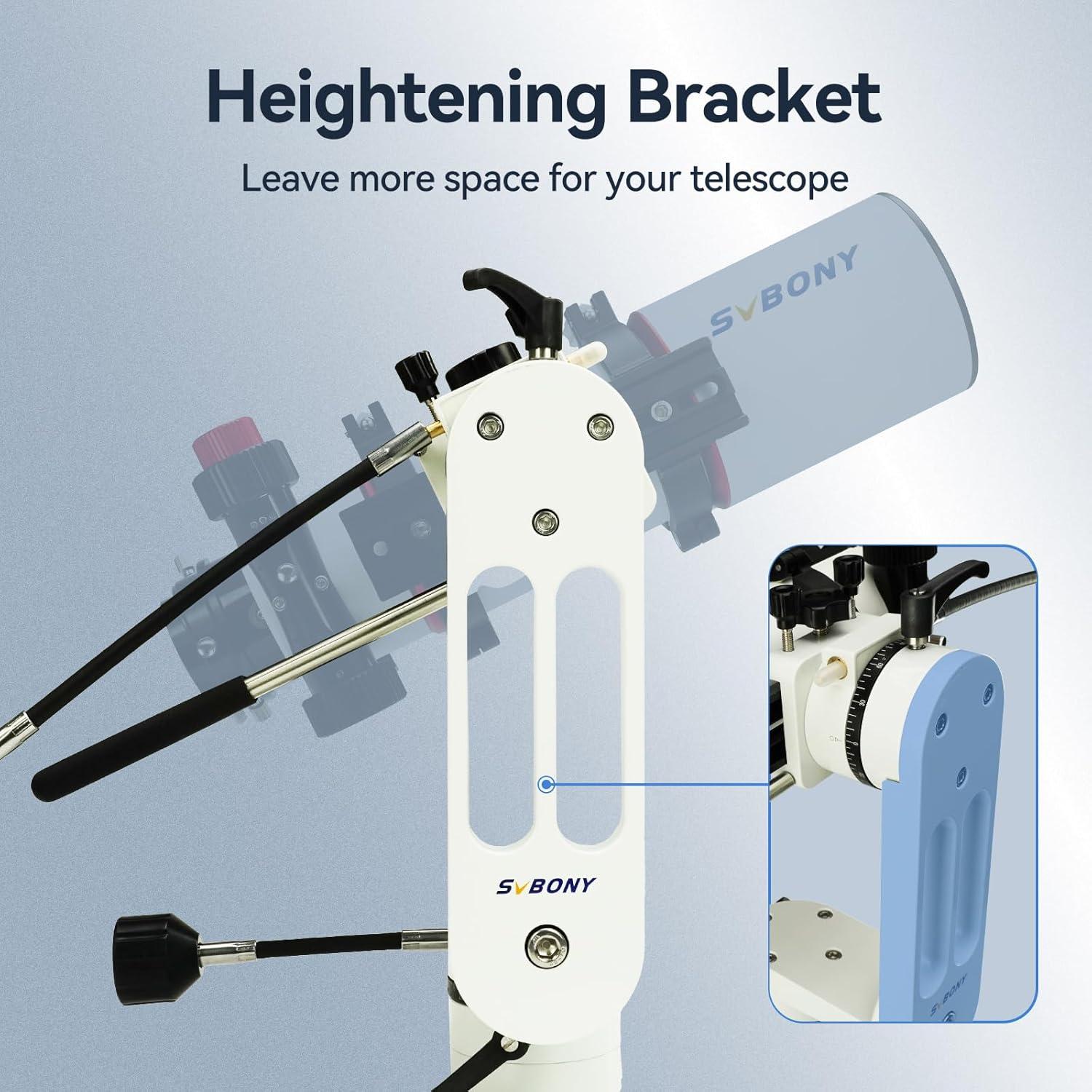 Soporte Altazimut SVBONY SV225, Capacidad 10kg, Ajuste Fino