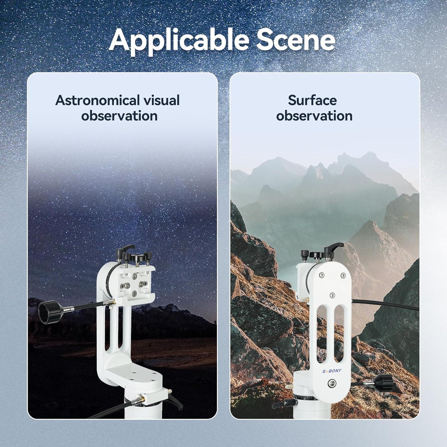 Soporte Altazimut SVBONY SV225, Capacidad 10kg, Ajuste Fino