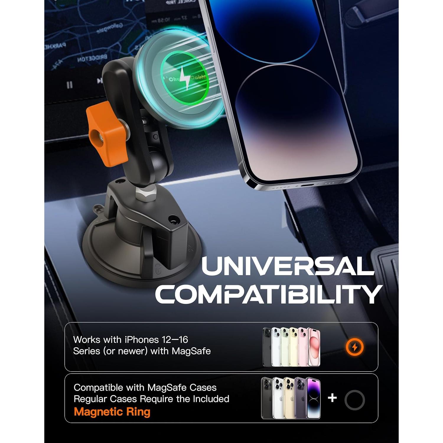 Soporte Magnético para Teléfono Chubbycable Naranja 360° Ajustable