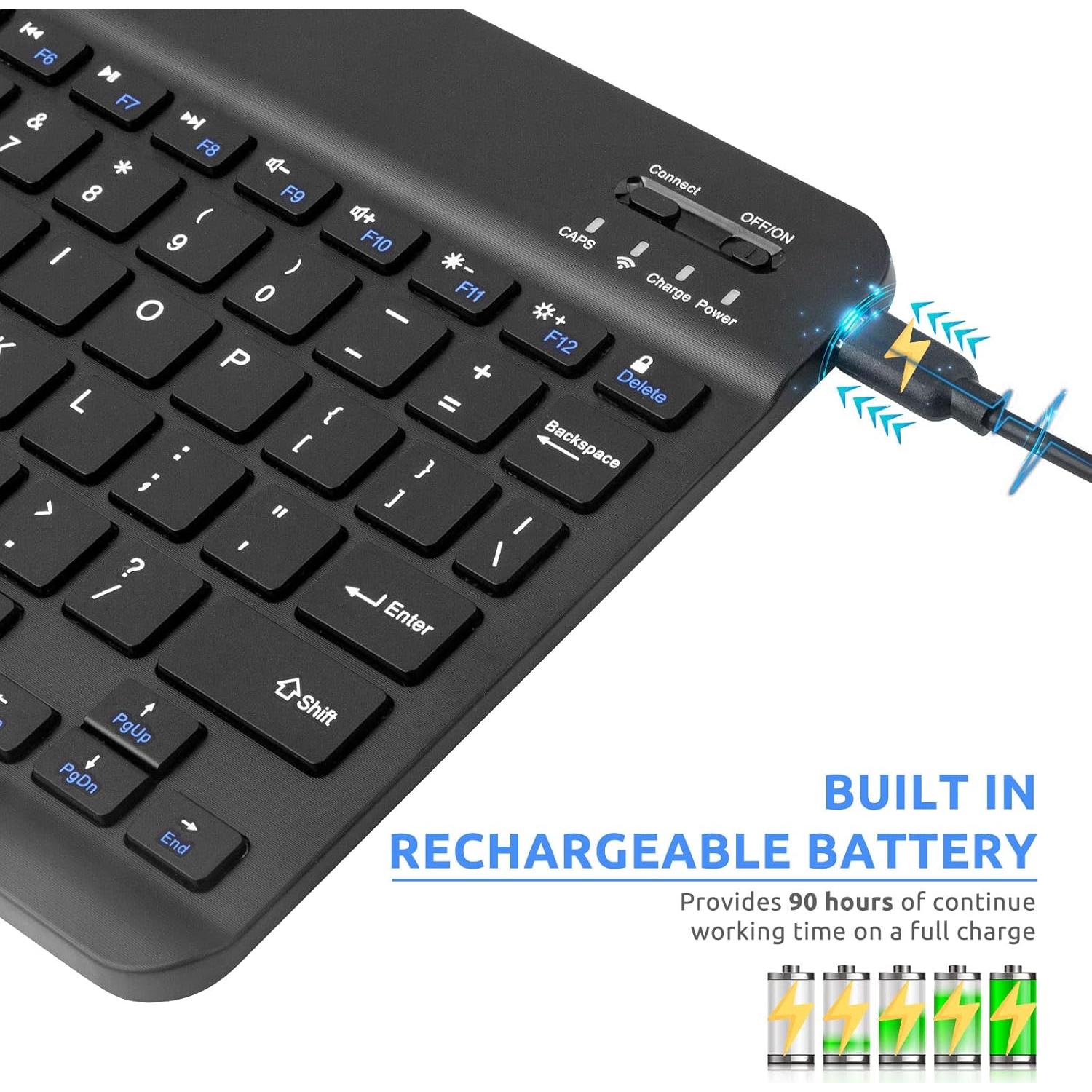 Teclado Bluetooth Inalámbrico EVACH 10 Pulgadas Negro