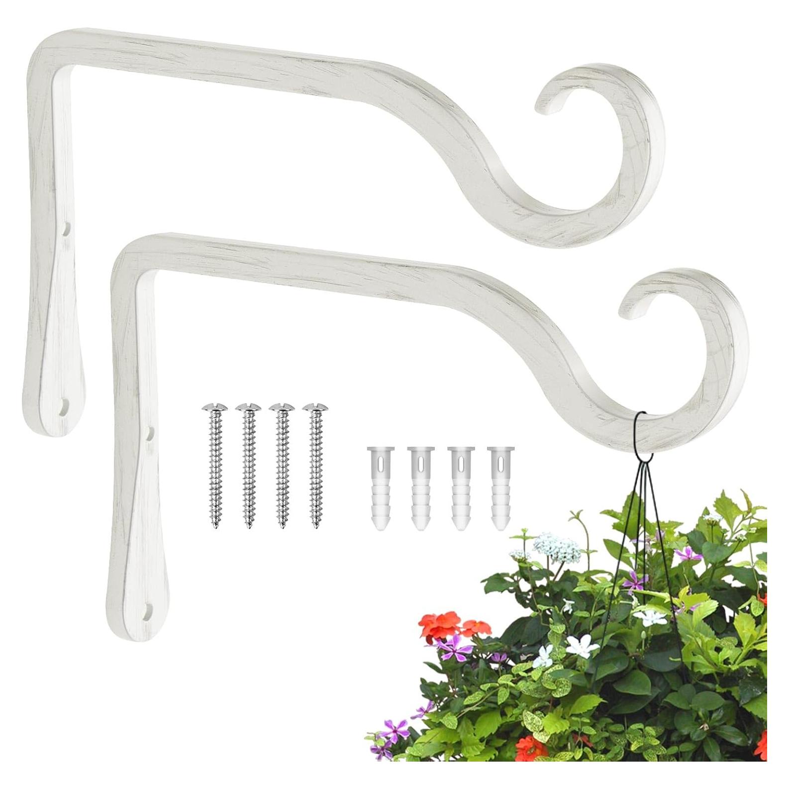 Ganchos para Plantas BOLITE 15cm Blanco Retro - Paquete de 2