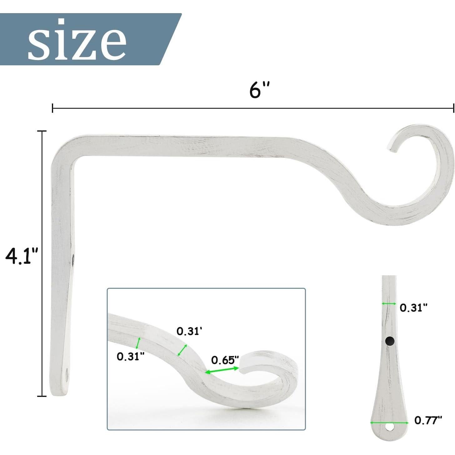 Ganchos para Plantas BOLITE 15cm Blanco Retro - Paquete de 2