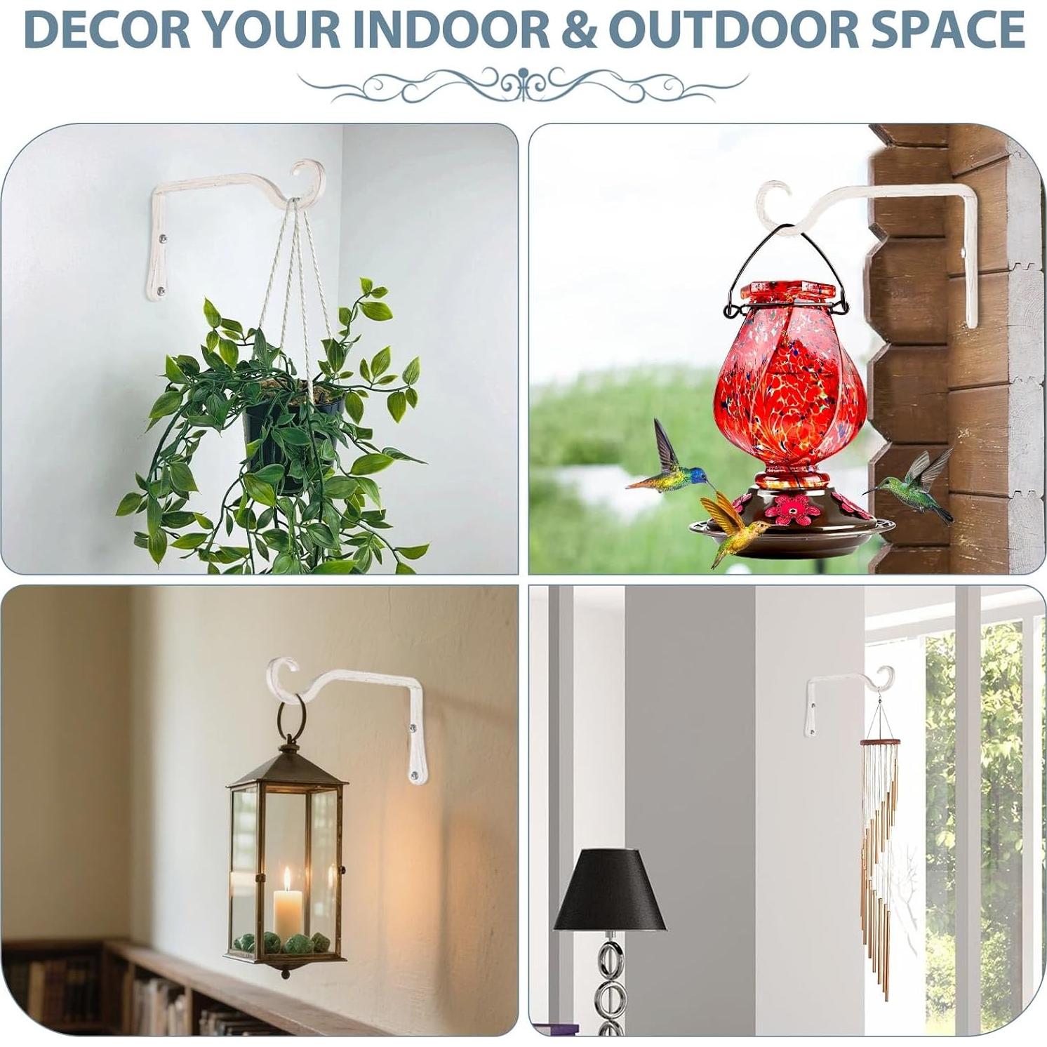 Ganchos para Plantas BOLITE 15cm Blanco Retro - Paquete de 2