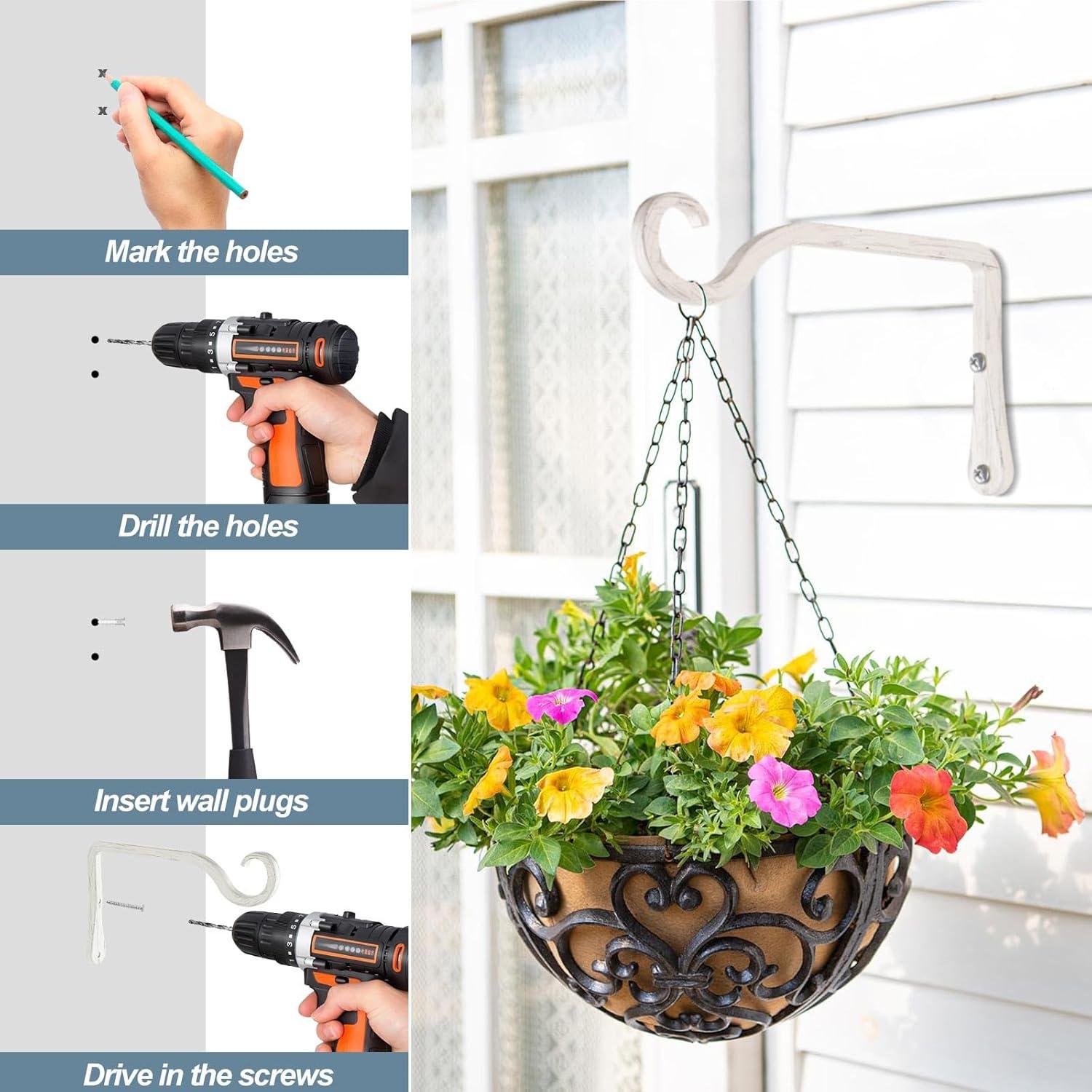 Ganchos para Plantas BOLITE 15cm Blanco Retro - Paquete de 2