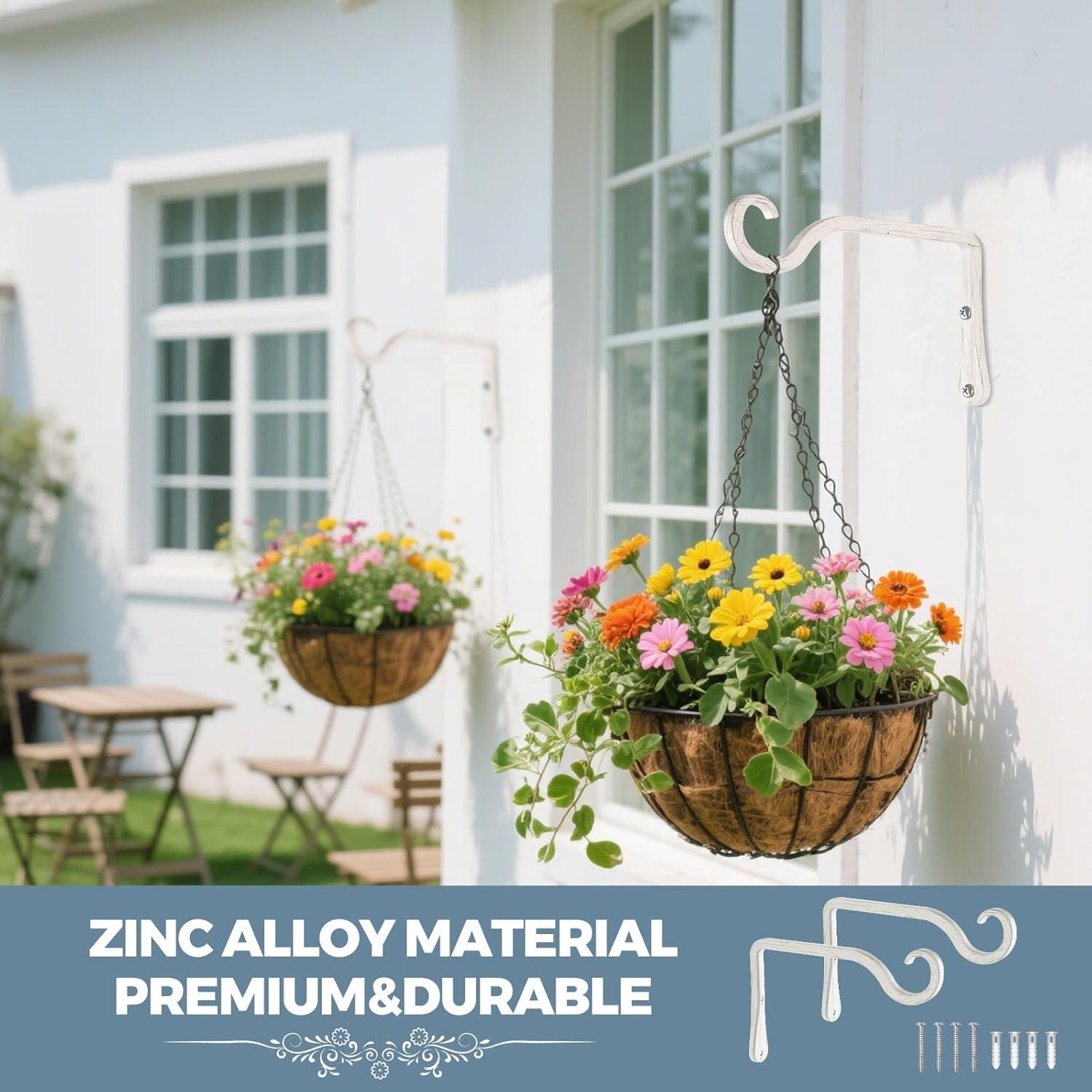 Ganchos para Plantas BOLITE 15cm Blanco Retro - Paquete de 2