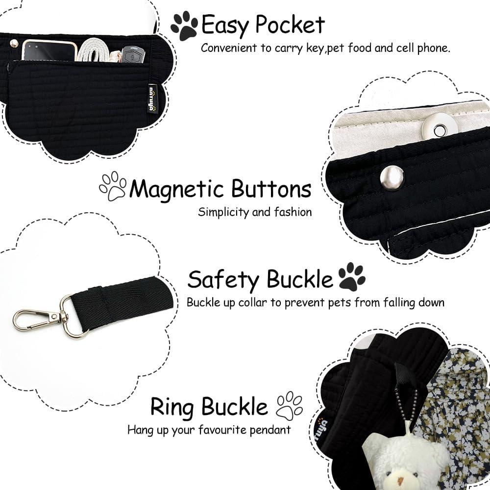 Bandolera para Perros Pequeños NATUYA Negra Lona Ajustable