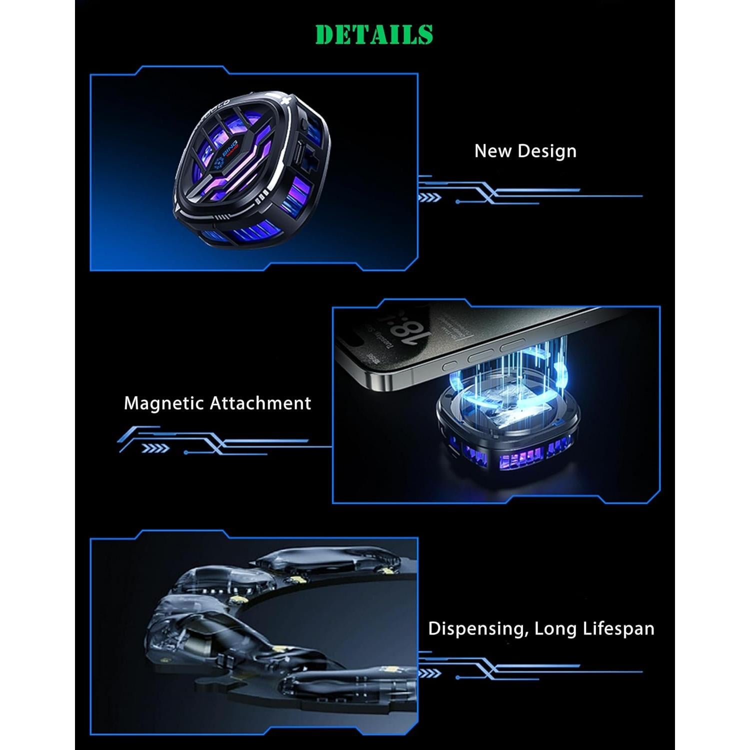 Enfriador Magnético para Teléfono YANISM, 130g, Silencioso