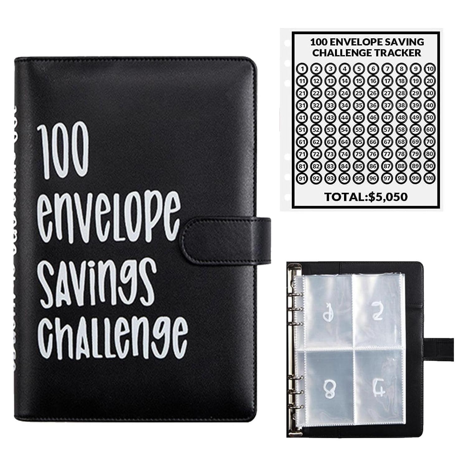 Carpeta de Ahorro de Dinero AASLOB 100 Sobres Negro