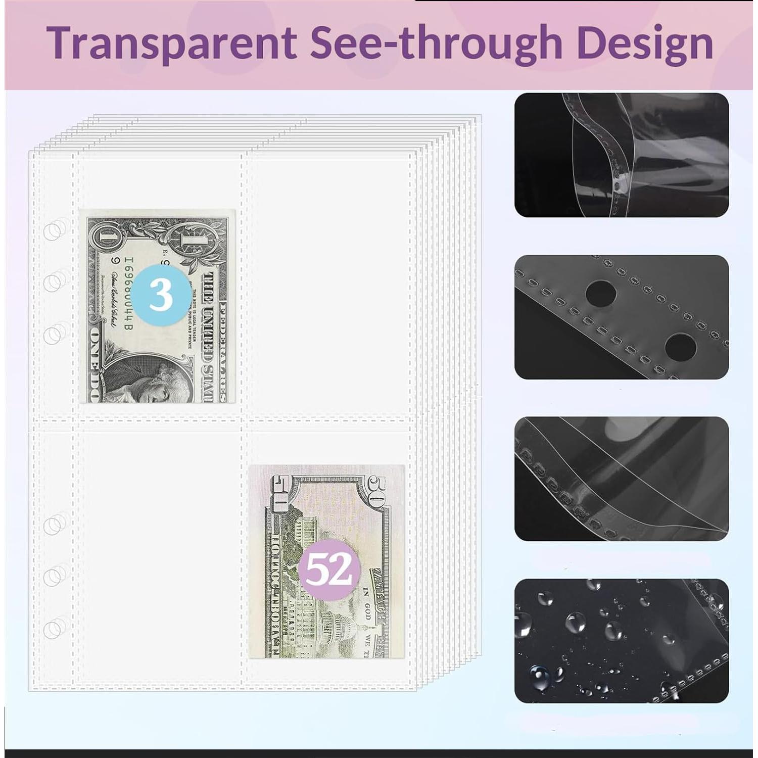 Carpeta de Ahorro de Dinero AASLOB 100 Sobres Negro