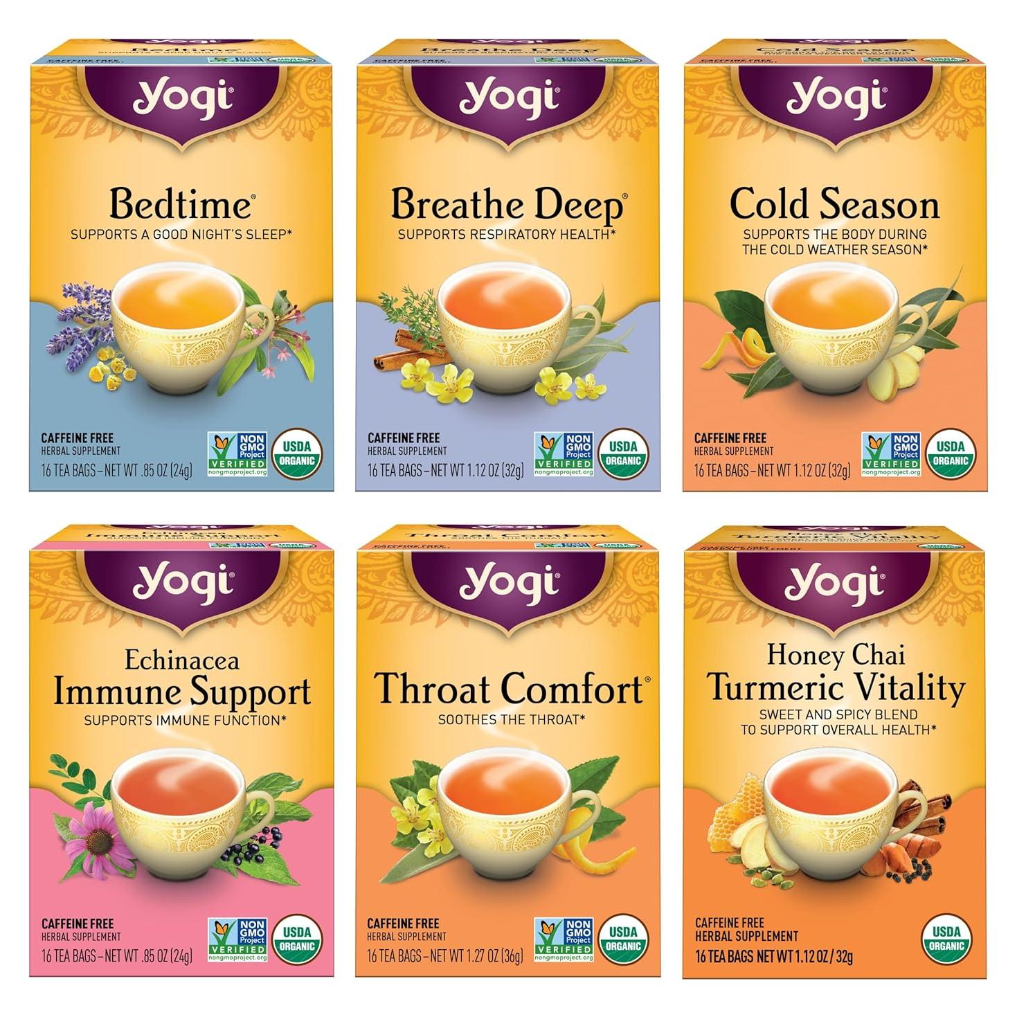 Paquete Variado de Té Orgánico Yogi Get Well - 96 Bolsitas